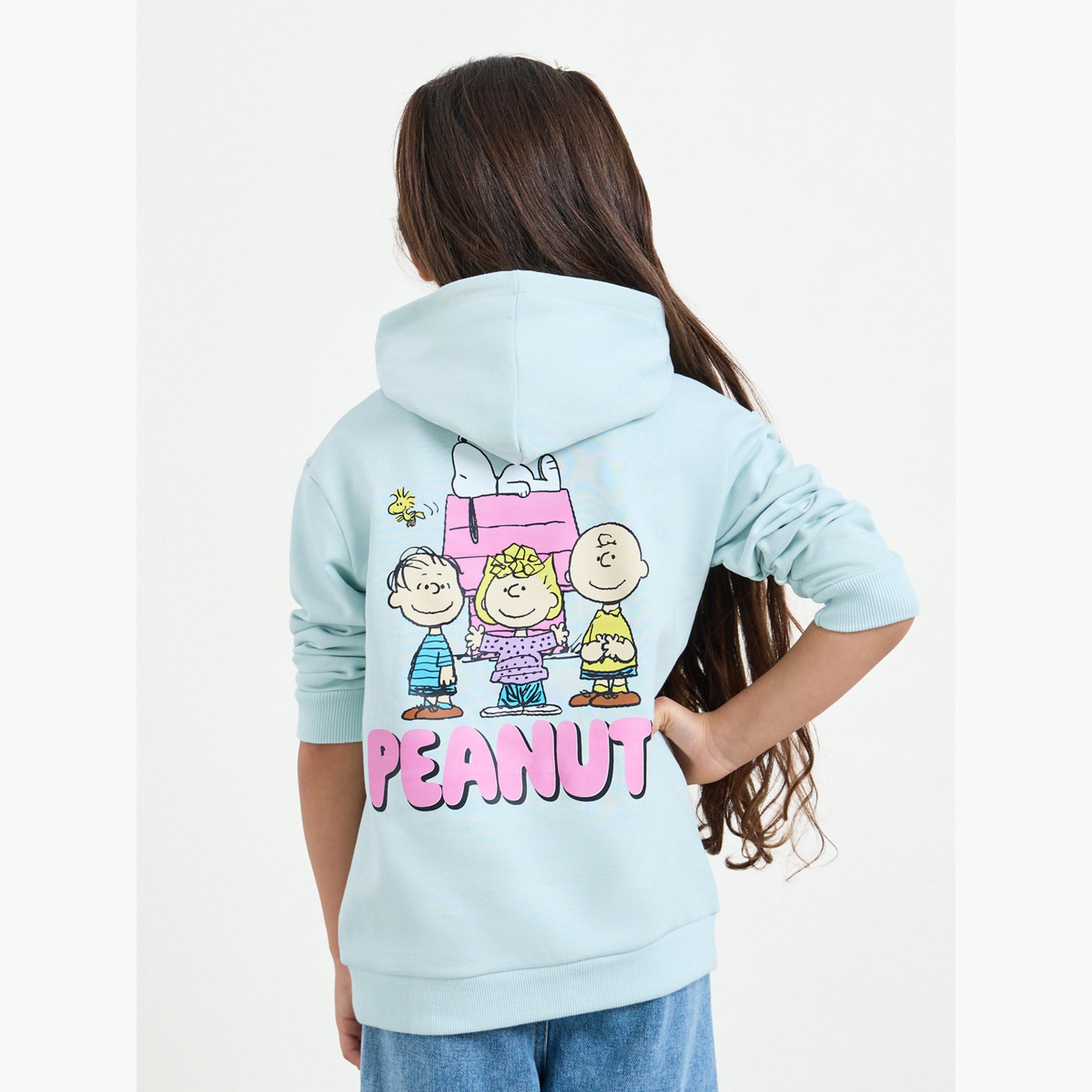 Styli Girls Blue Peanuts Graphic Hoodie-girls-clothing-sweatshirts-image-3