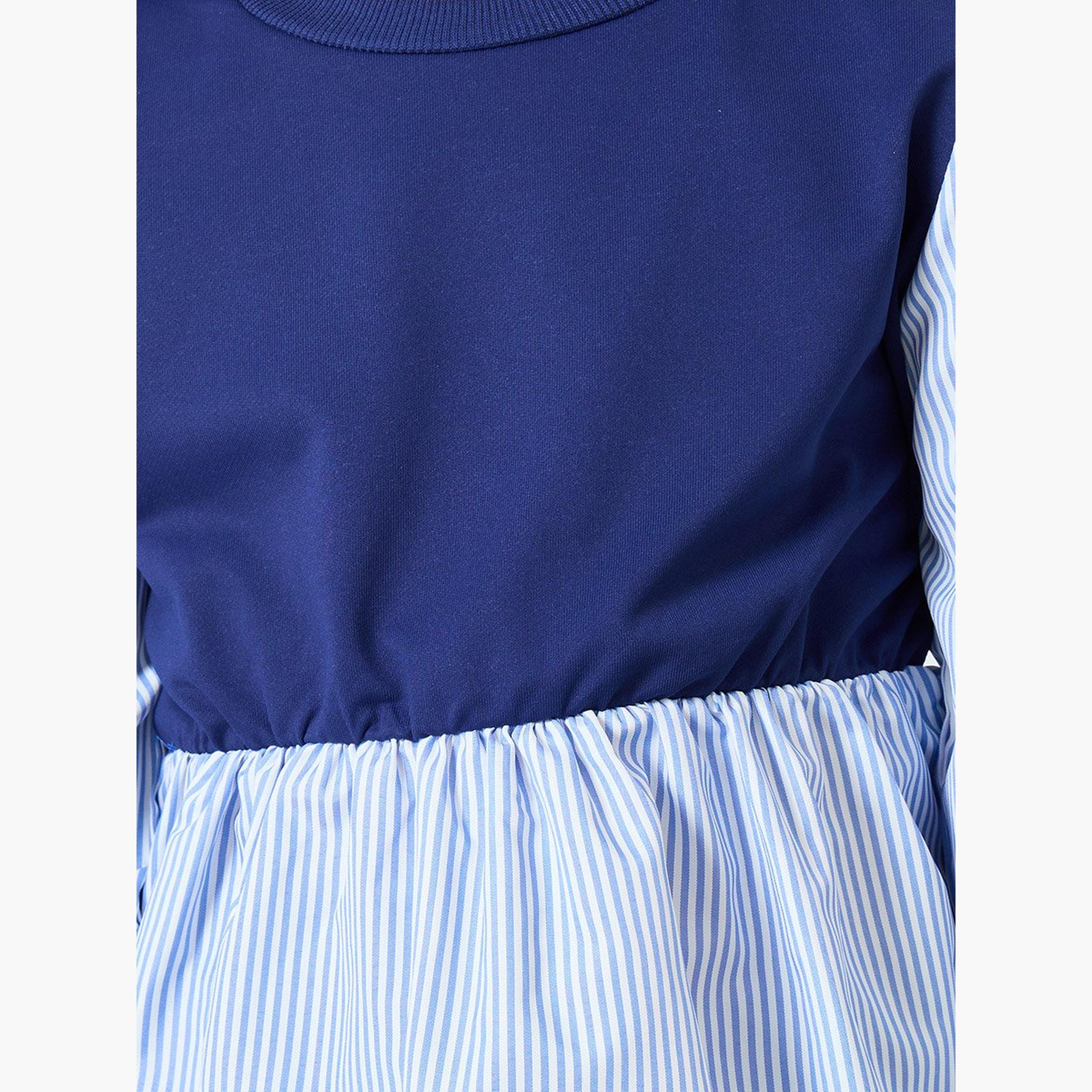 Styli Girls Navy Blue Top and Flared Leggings Set-girls-clothing-setsandcoords-image-3