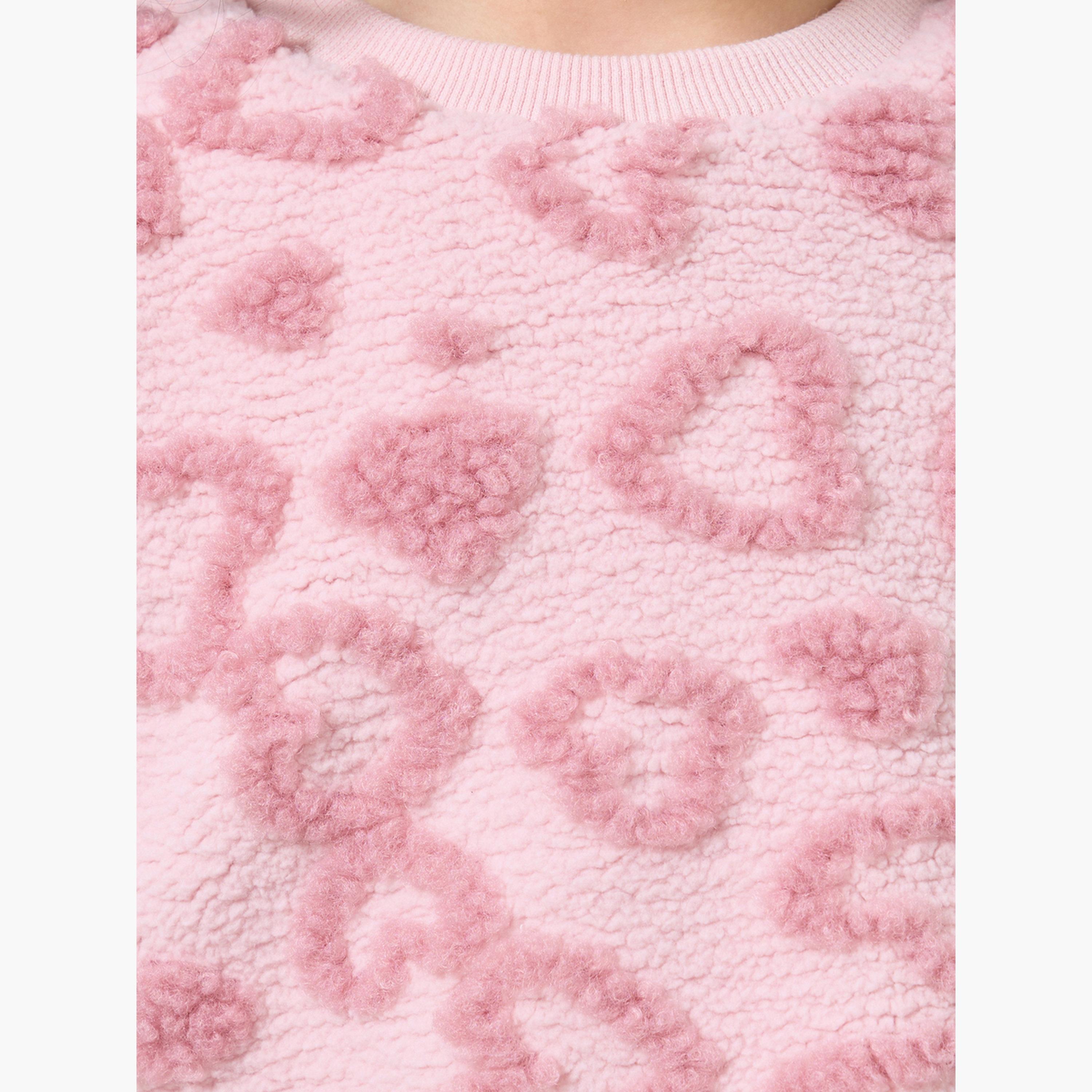 Styli Textured Round Neck Long Sleeves Girl's Sweatshirt-girls-clothing-sweatshirts-image-3