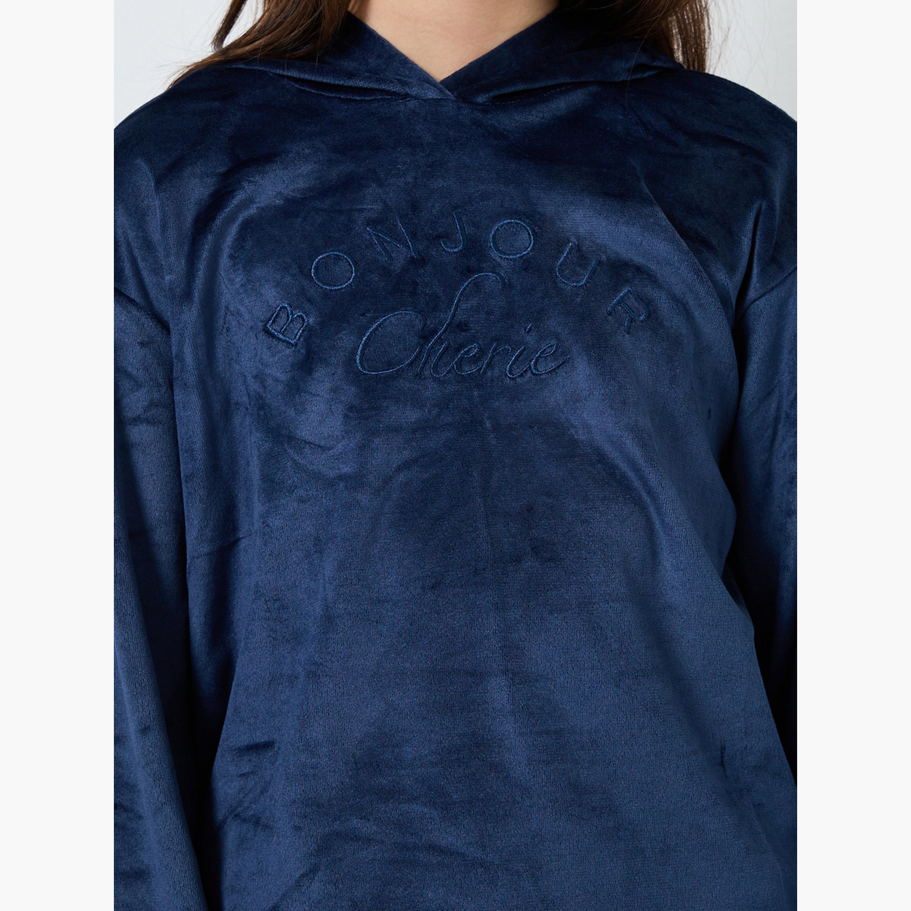 Styli Girls Teens Velour Embroidered Hoodie and Joggers Set-girls-clothing-setsandcoords-image-3