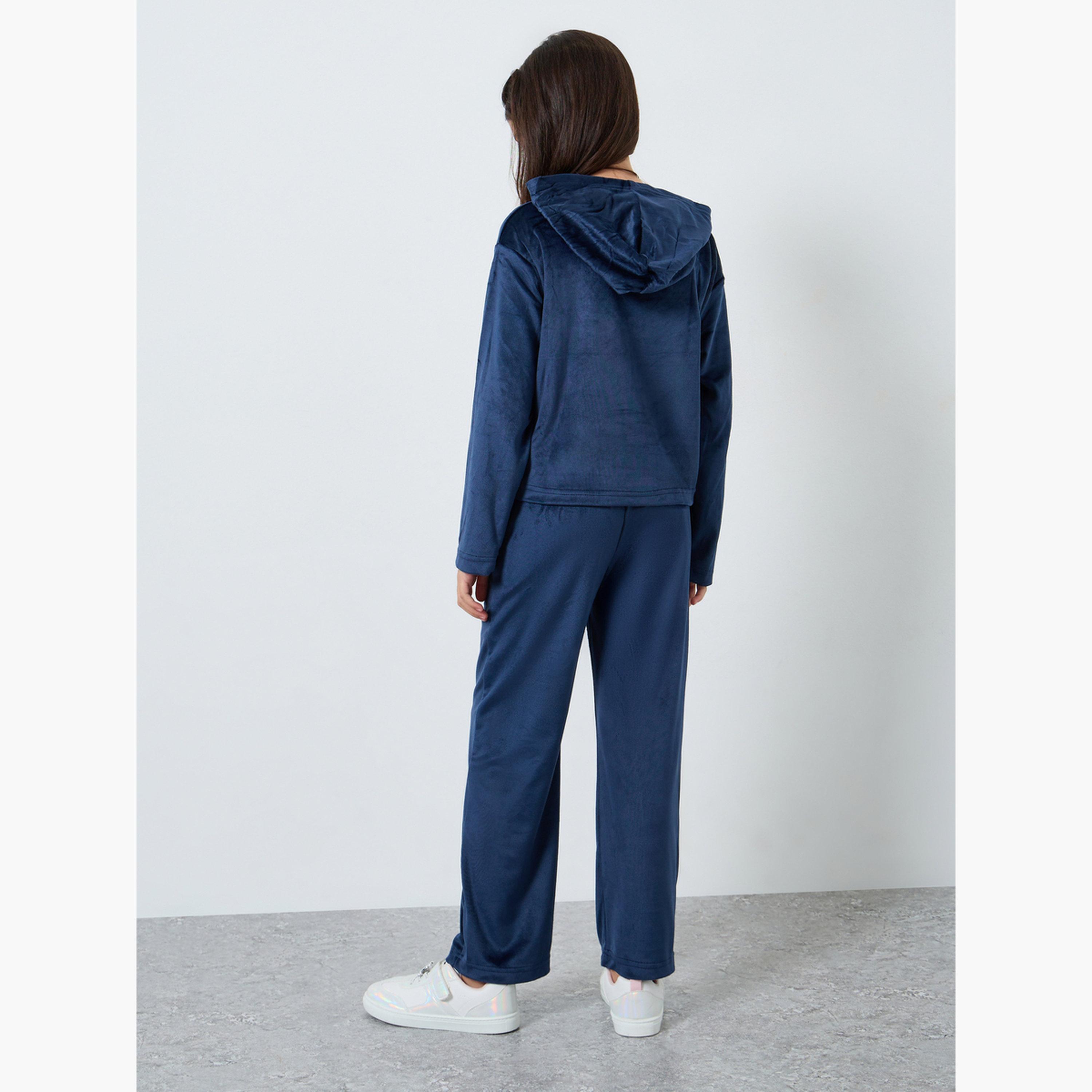 Styli Girls Teens Velour Embroidered Hoodie and Joggers Set-girls-clothing-setsandcoords-image-4