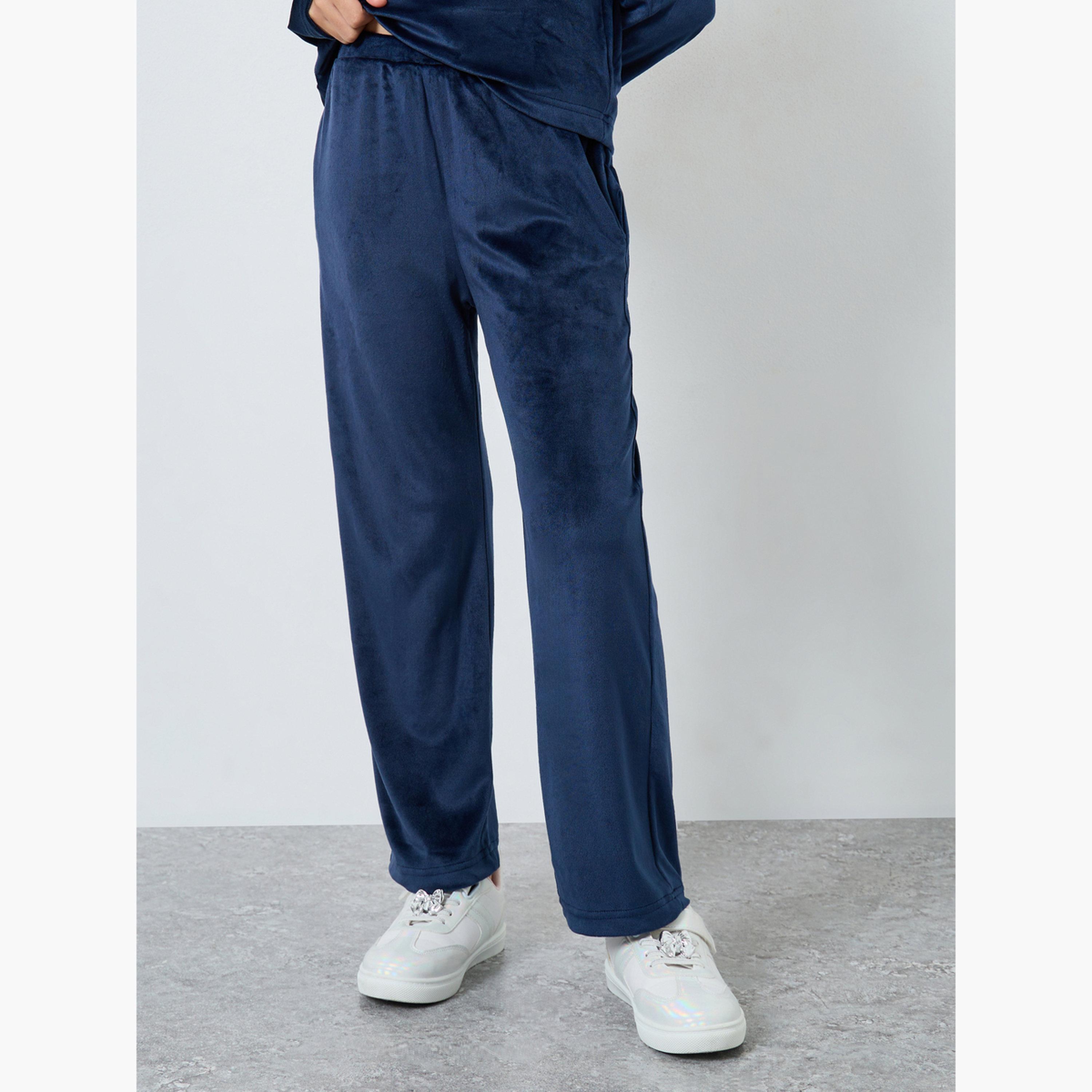 Styli Girls Teens Velour Embroidered Hoodie and Joggers Set-girls-clothing-setsandcoords-image-5