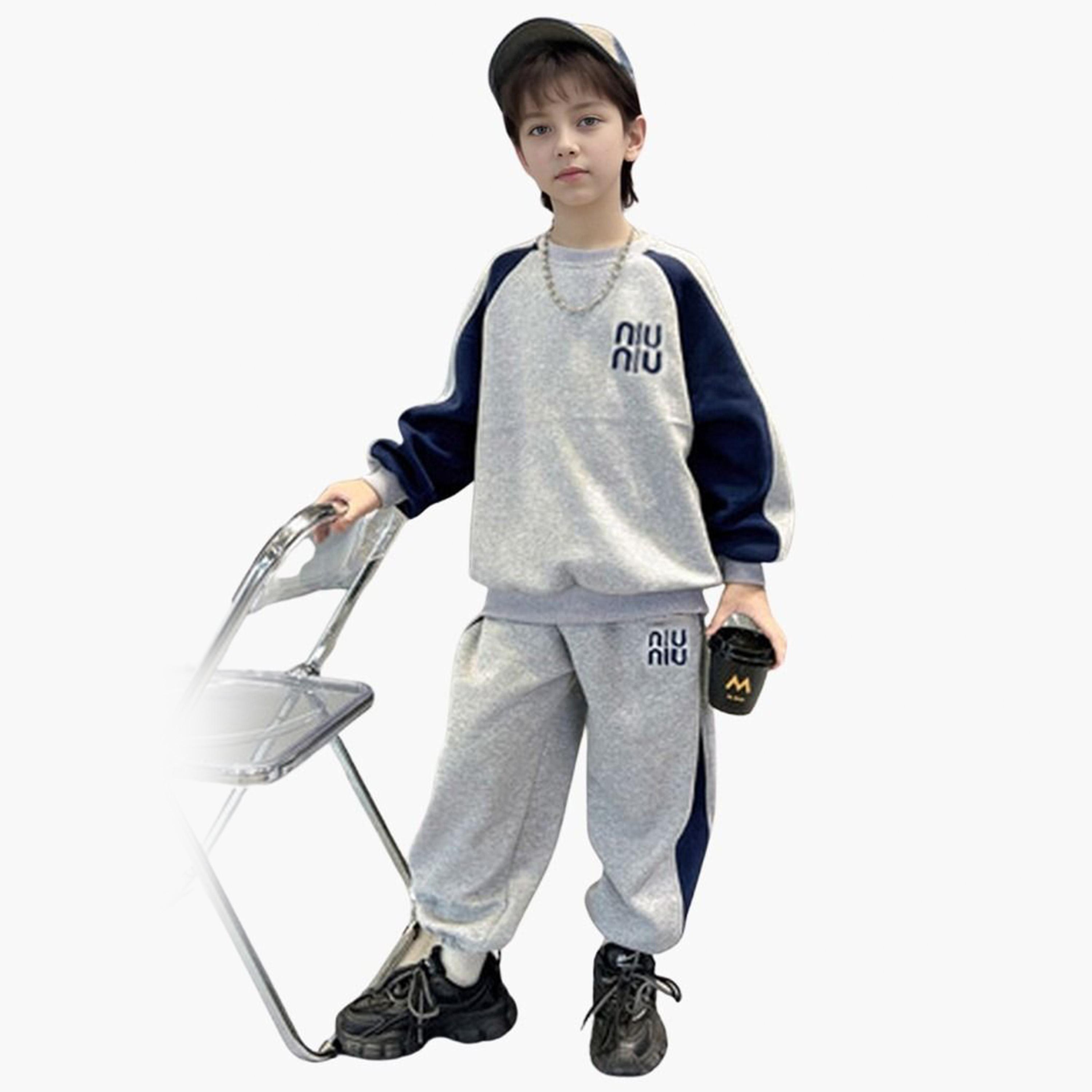 Take Two Teens Grey Color Block Sweatshirt and Joggers Set-boys-clothing-setsandcoords-image-2