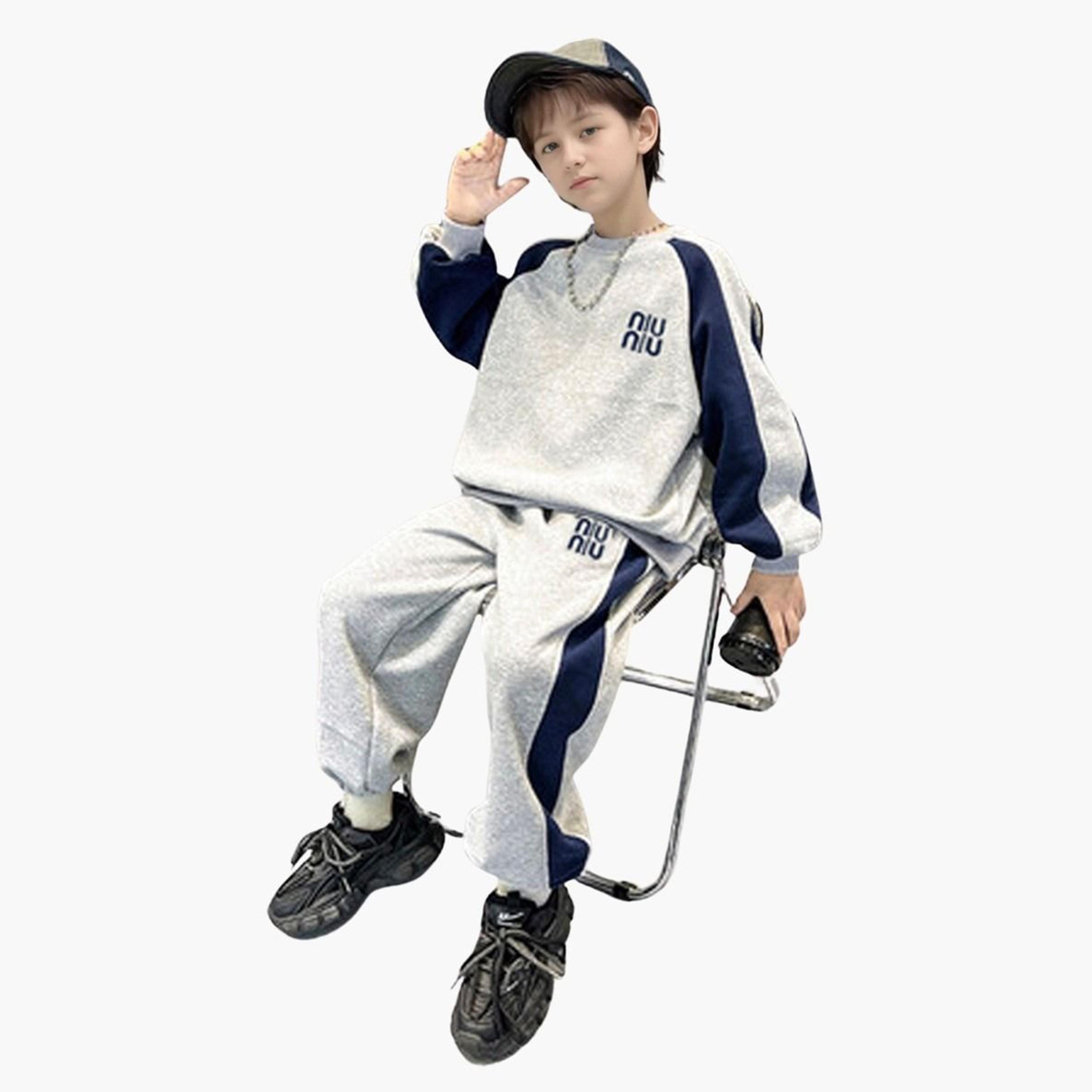 Take Two Teens Grey Color Block Sweatshirt and Joggers Set-boys-clothing-setsandcoords-image-3