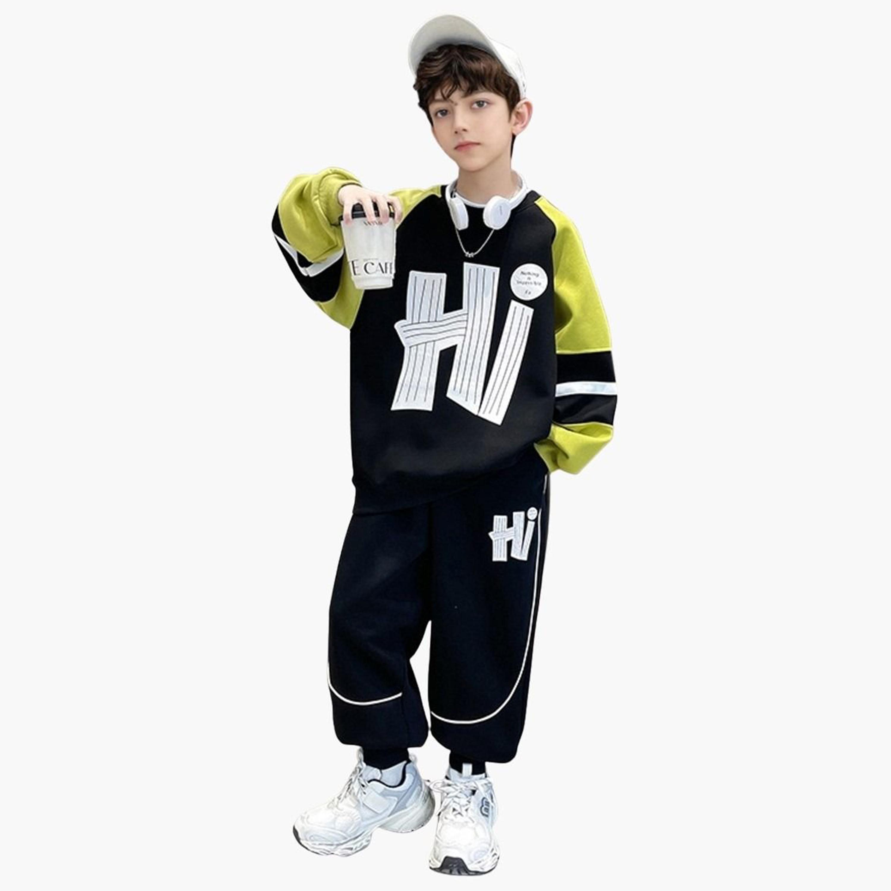 Take Two Boys Color Block Sweatshirt and Joggers Set-boys-clothing-setsandcoords-image-1