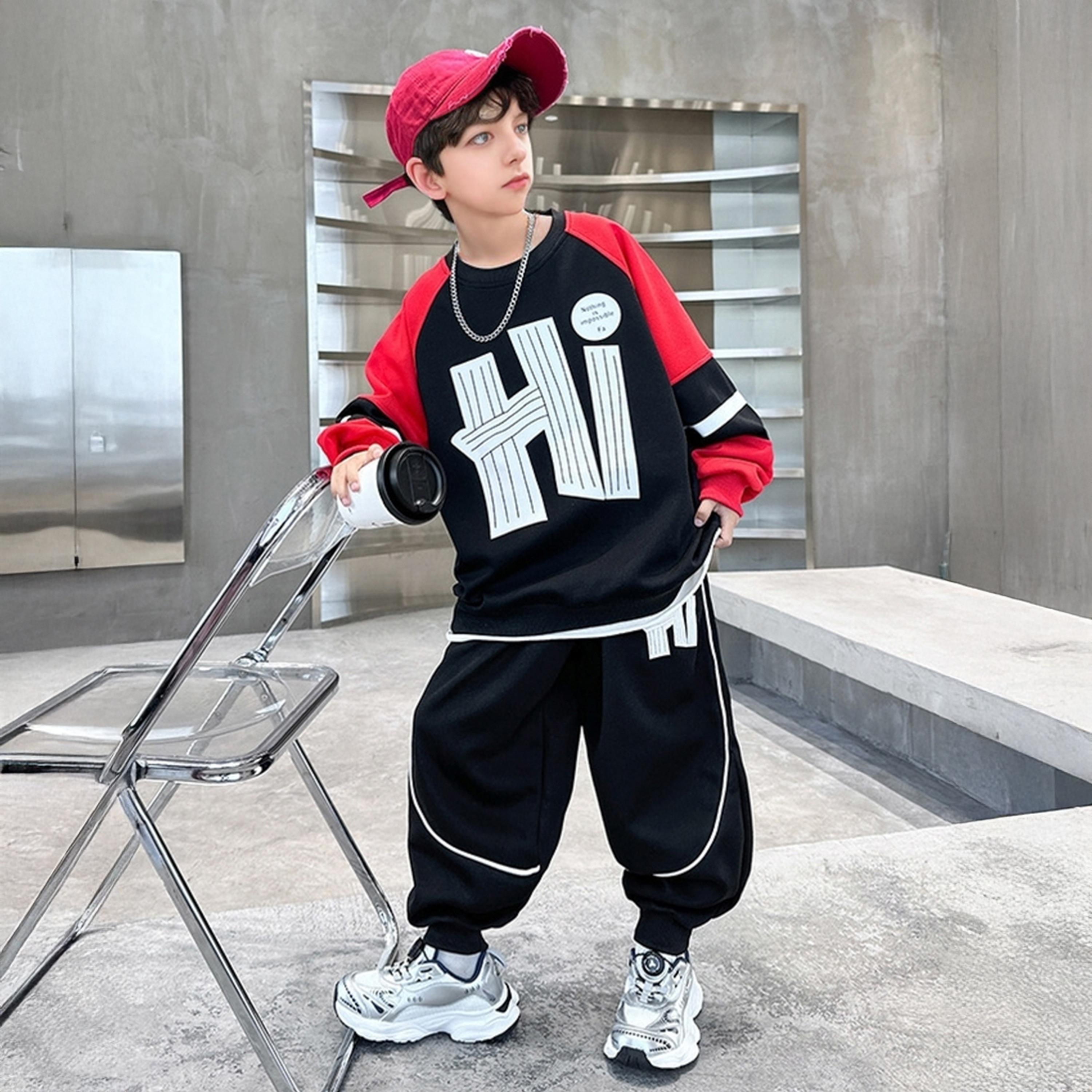 Take Two Boys Color Block Sweatshirt and Joggers Set-boys-clothing-setsandcoords-image-2