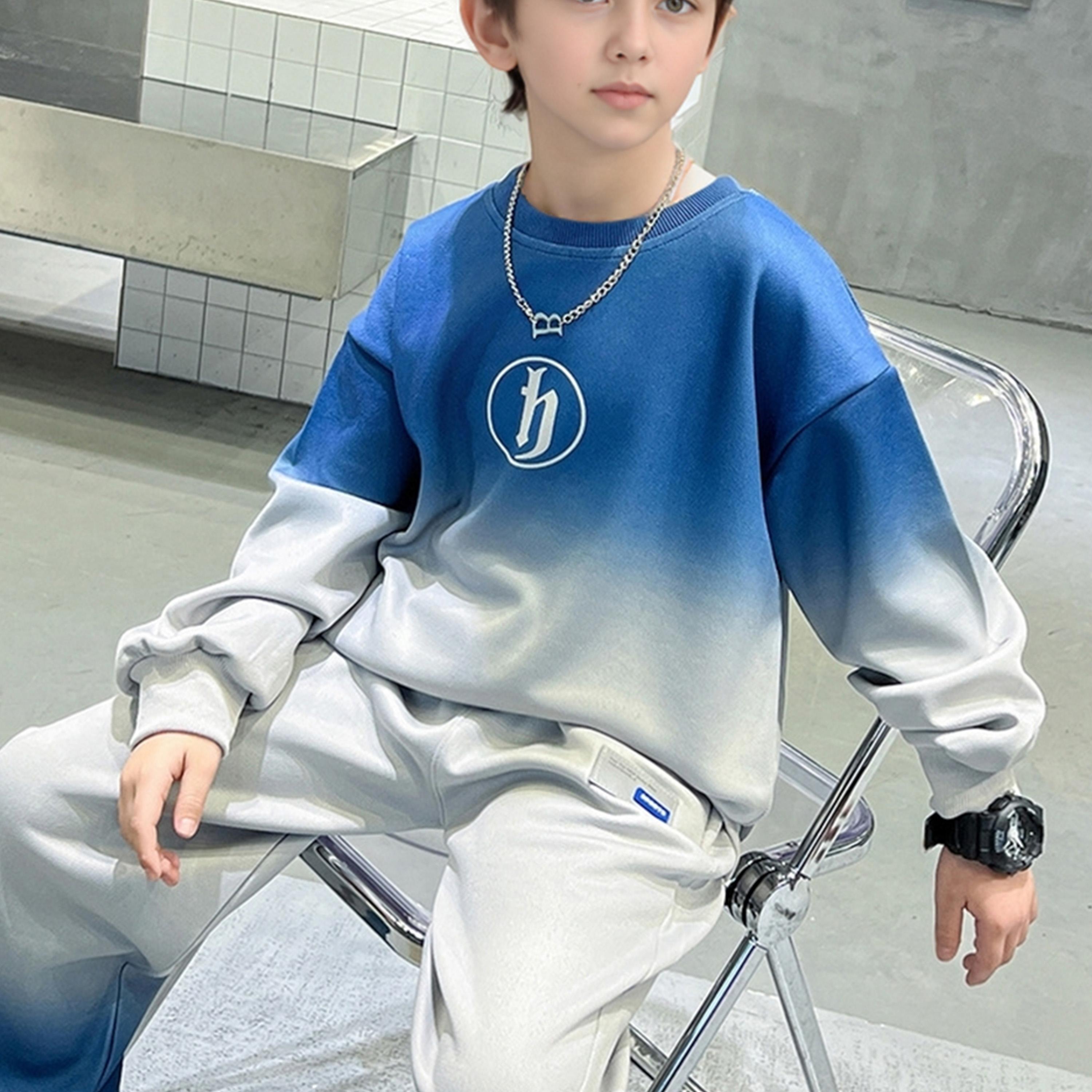 Take Two Blue Ombre Look Sweatshirt and Joggers Set-boys-clothing-setsandcoords-image-5