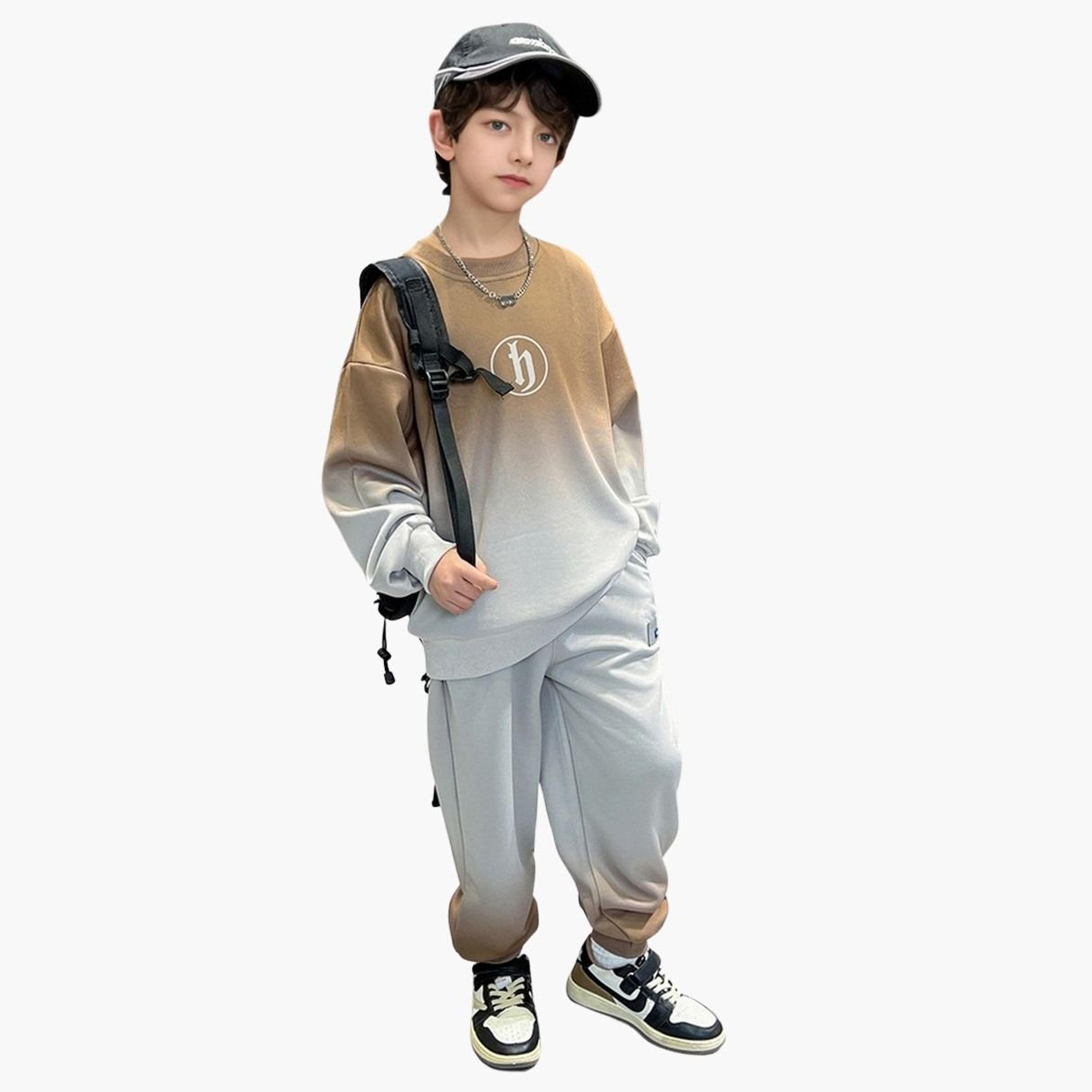 Take Two Grey Ombre Look Sweatshirt and Joggers Set-boys-clothing-setsandcoords-image-1
