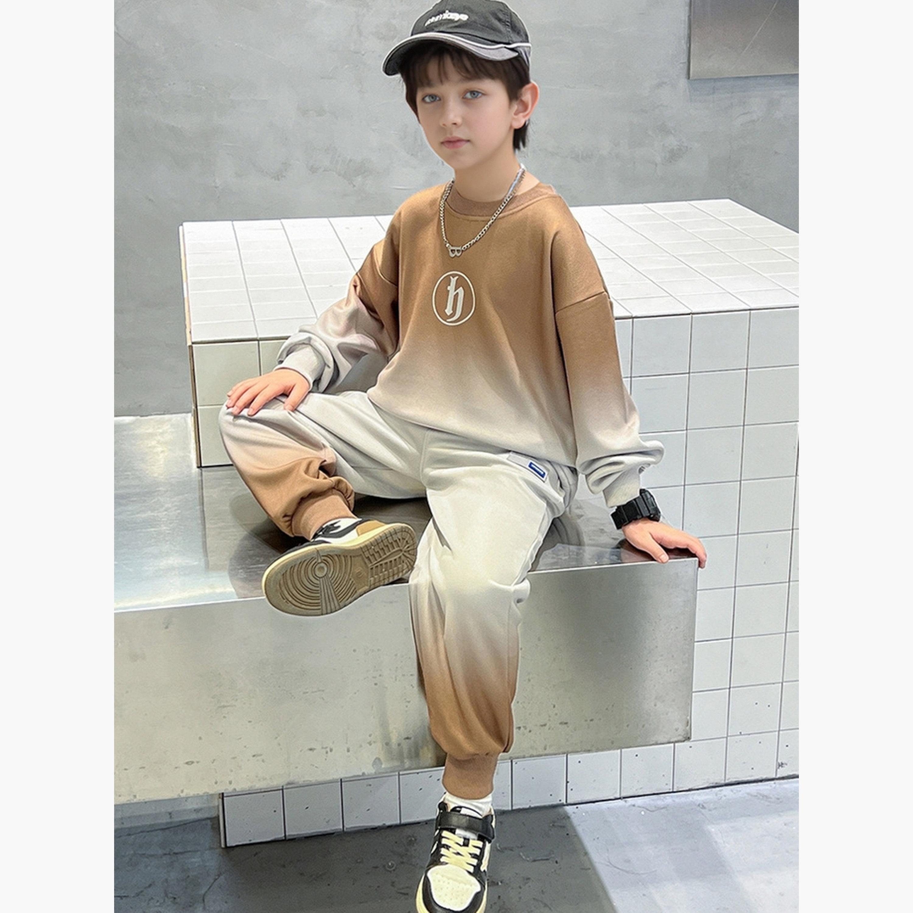 Take Two Grey Ombre Look Sweatshirt and Joggers Set-boys-clothing-setsandcoords-image-2