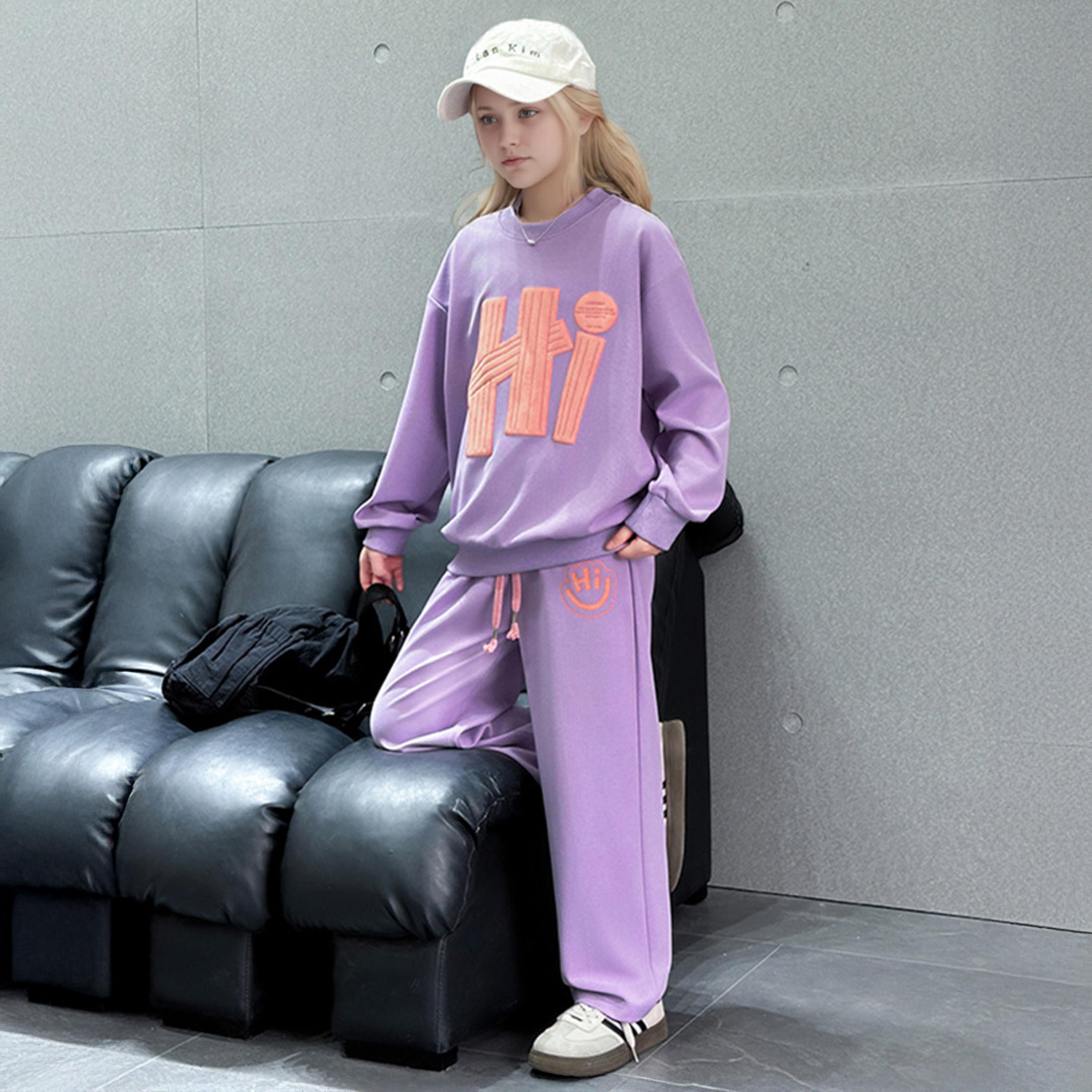 Take Two Purple Printed Sweatshirt and Jogger Set-girls-clothing-setsandcoords-image-3