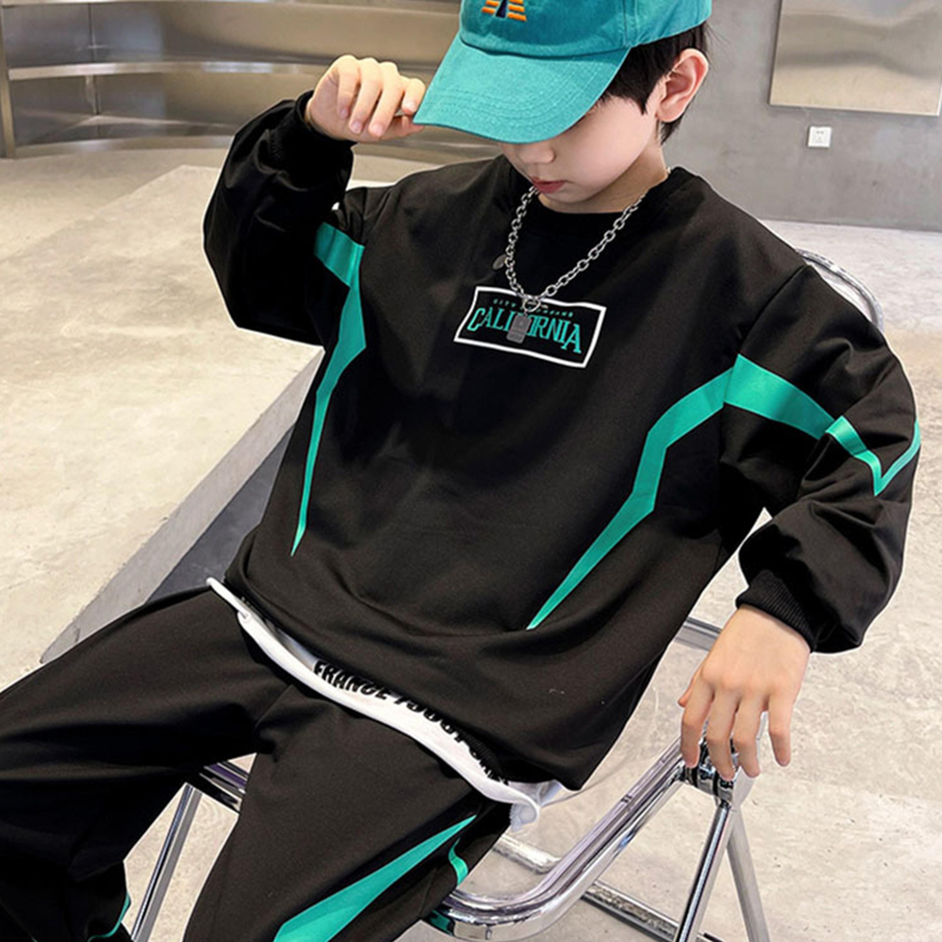Take Two Teens Black Printed Sweatshirt and Joggers Set-boys-clothing-setsandcoords-image-2