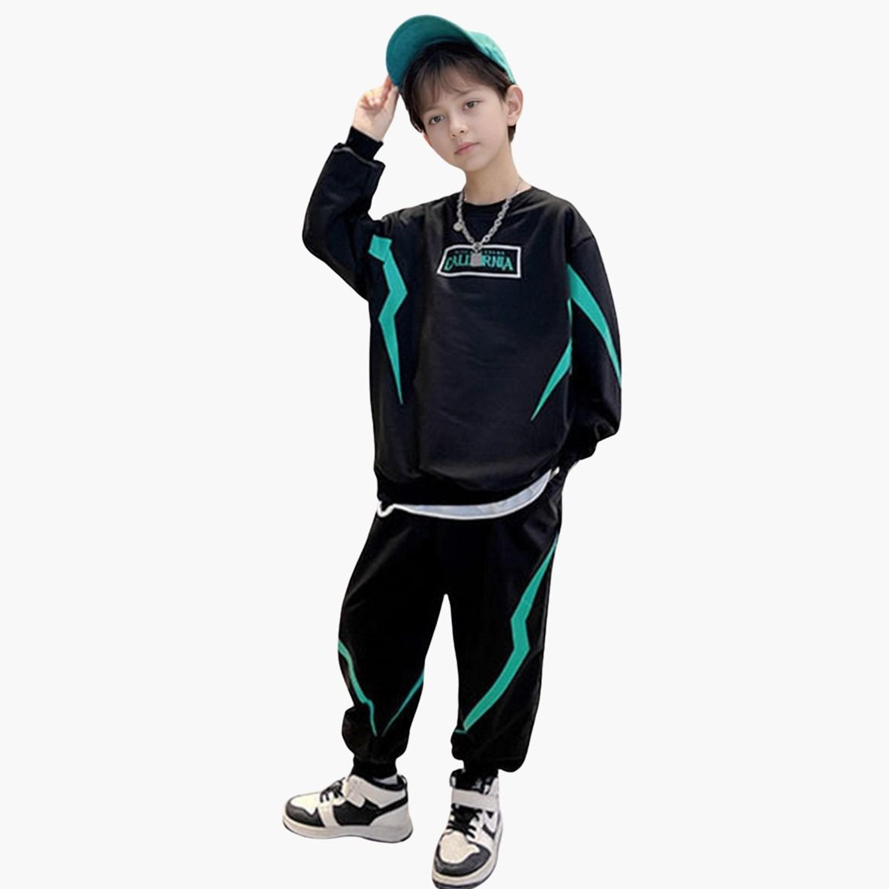 Take Two Teens Black Printed Sweatshirt and Joggers Set-boys-clothing-setsandcoords-image-3