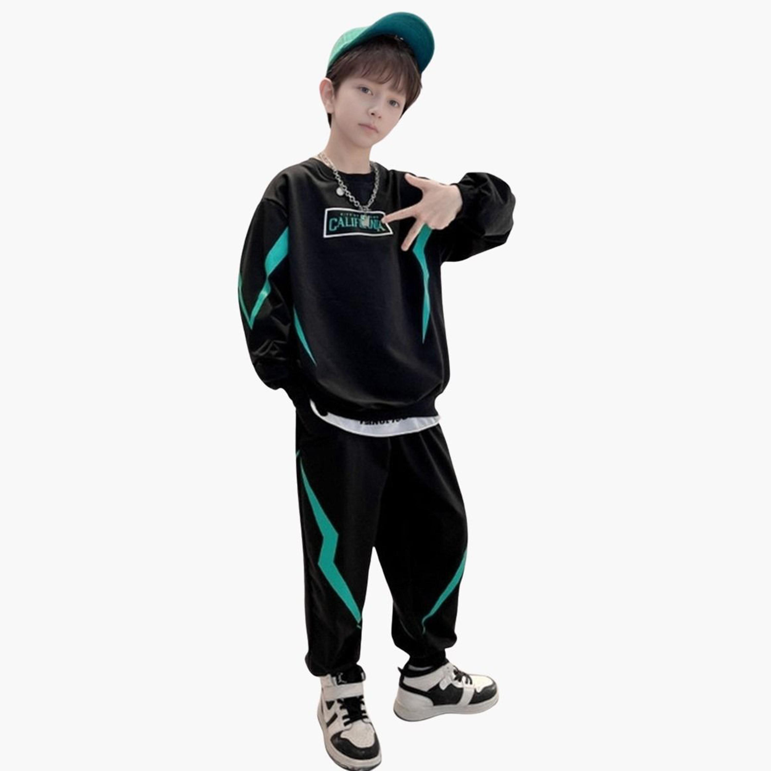 Take Two Teens Black Printed Sweatshirt and Joggers Set-boys-clothing-setsandcoords-image-4