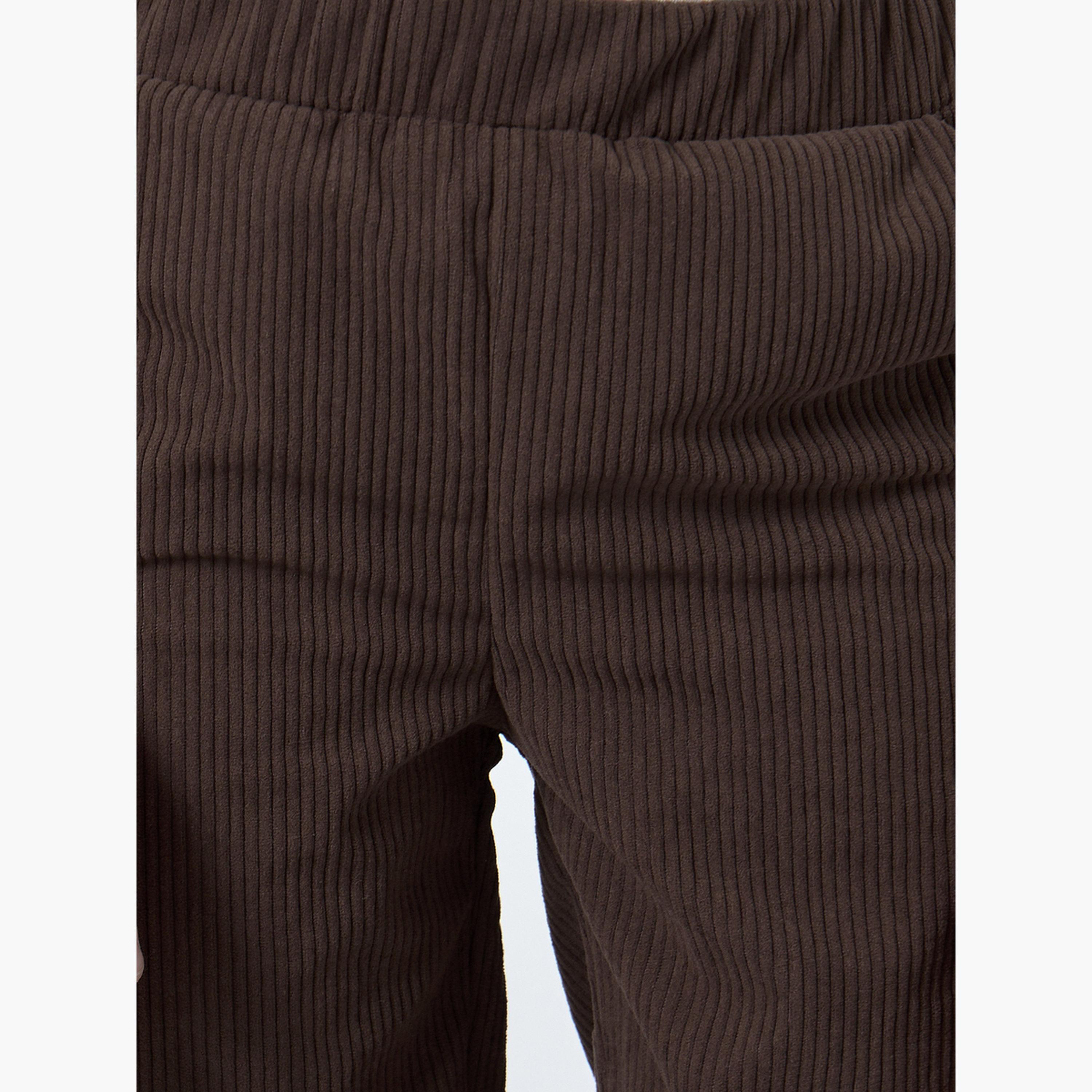 ستايلي - بنطال مخملي بني سادة-boys-clothing-bottoms-trousers-image-4