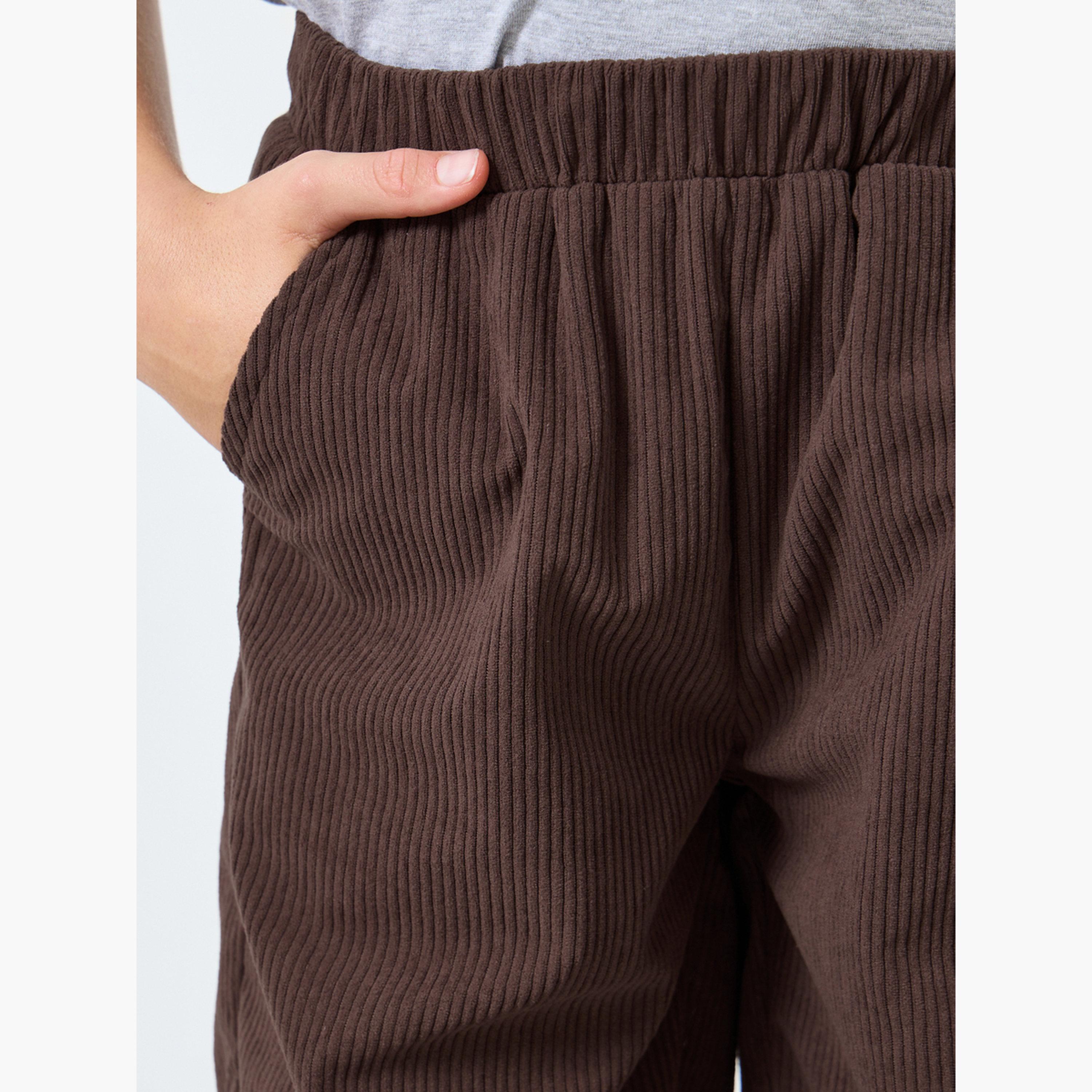 ستايلي - بنطال مستقيم الساق قماش مخملي بني للمراهقين-boys-clothing-bottoms-trousers-image-4