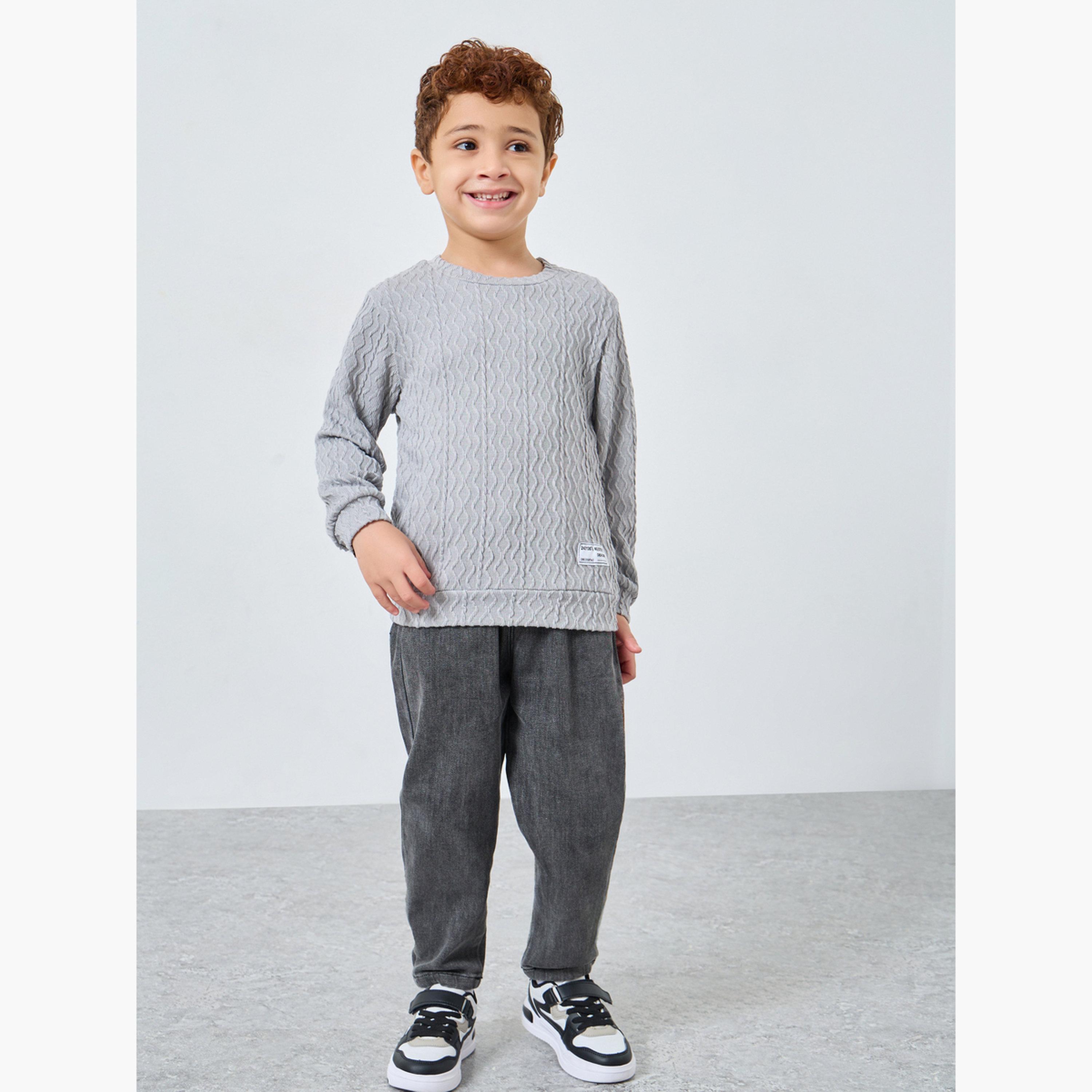 ستايلي - سويت شيرت رمادي محبوك للأولاد-boys-clothing-sweatshirts-image-2