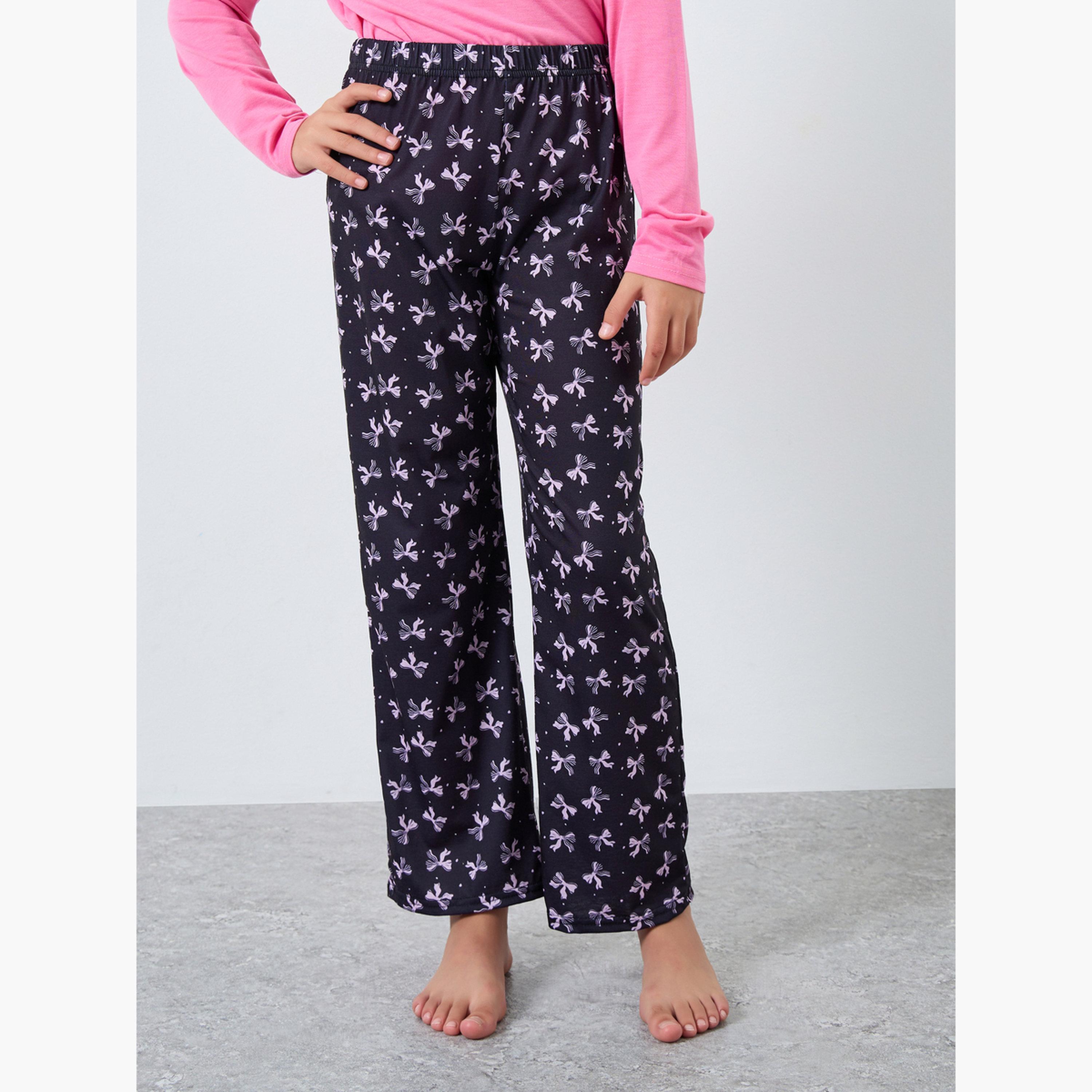 ستايلي - بيجاما تي شيرت بأكمام طويلة طبعة فيونكة-girls-clothing-nightwear-image-4