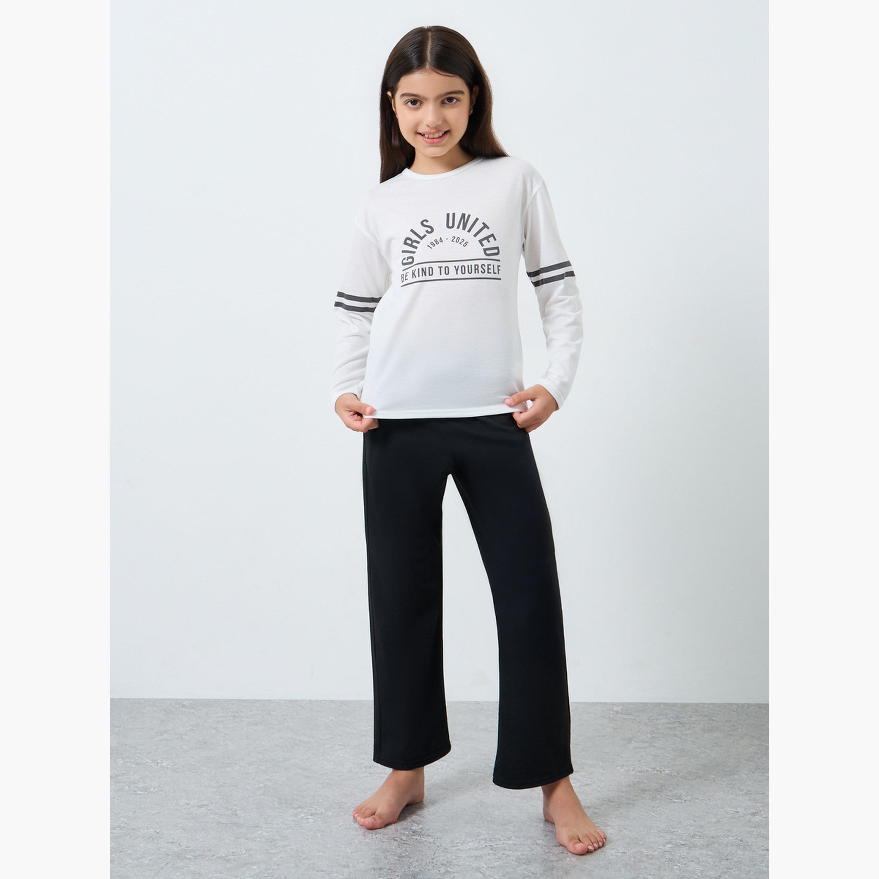 ستايلي - بيجاما تي شيرت للمراهقين بكتف منسدل-girls-clothing-nightwear-image-2