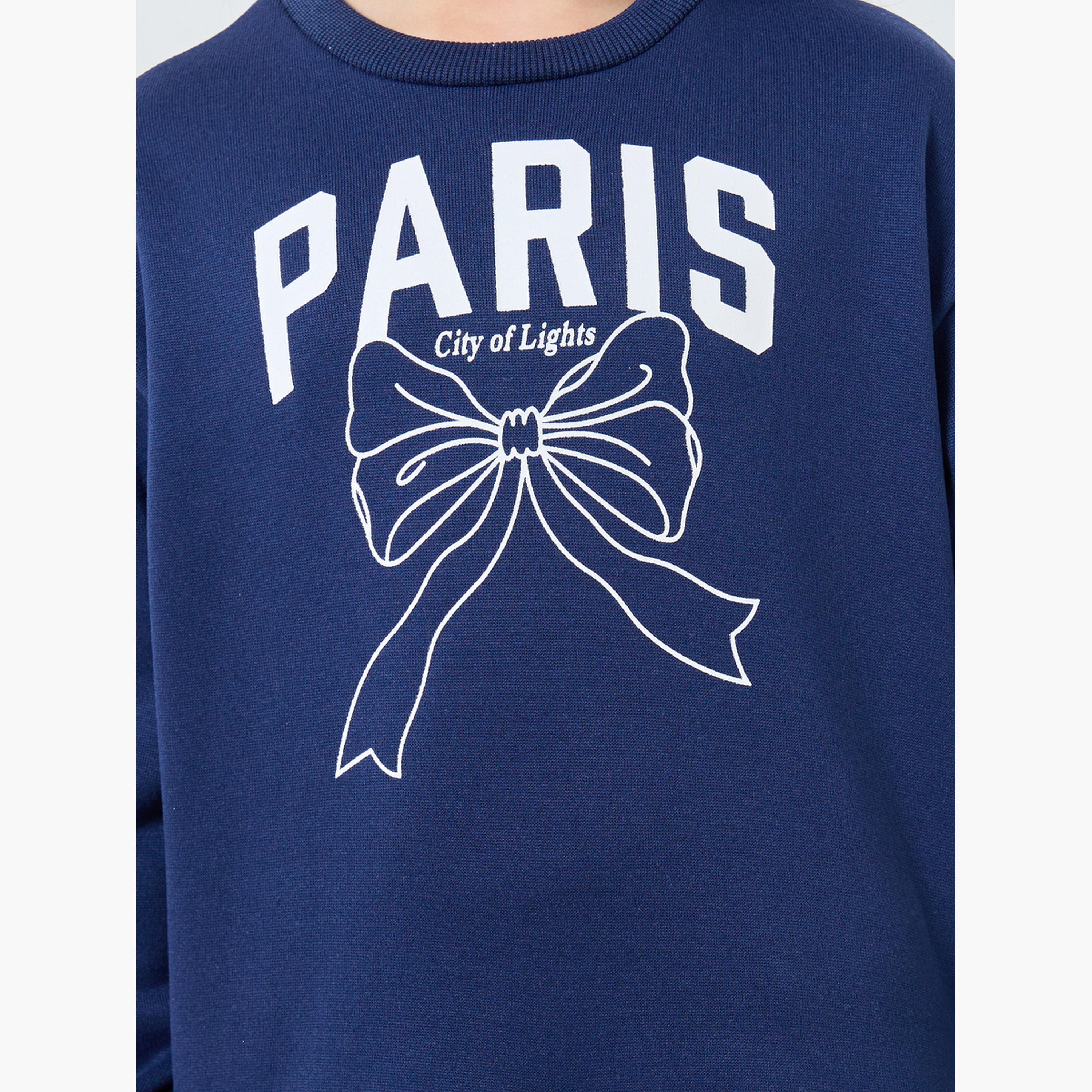 Styli Paris Graphic Print Round Neck Long Sleeves Girl's Sweatshirt-girls-clothing-sweatshirts-image-3