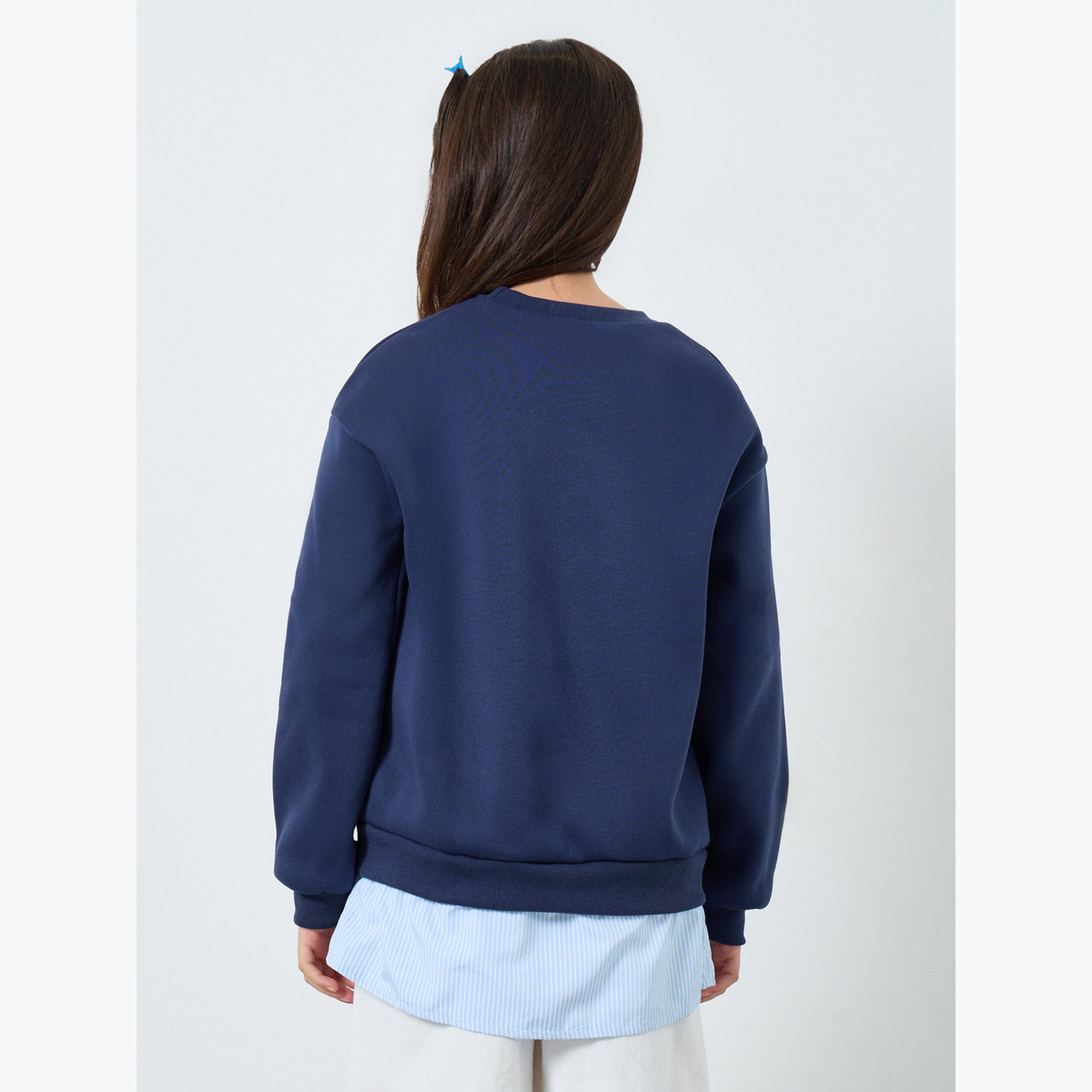 ستايلي - سويت شيرت جرافيكي بفيونكة بحرية للمراهقين-girls-clothing-sweatshirts-image-5