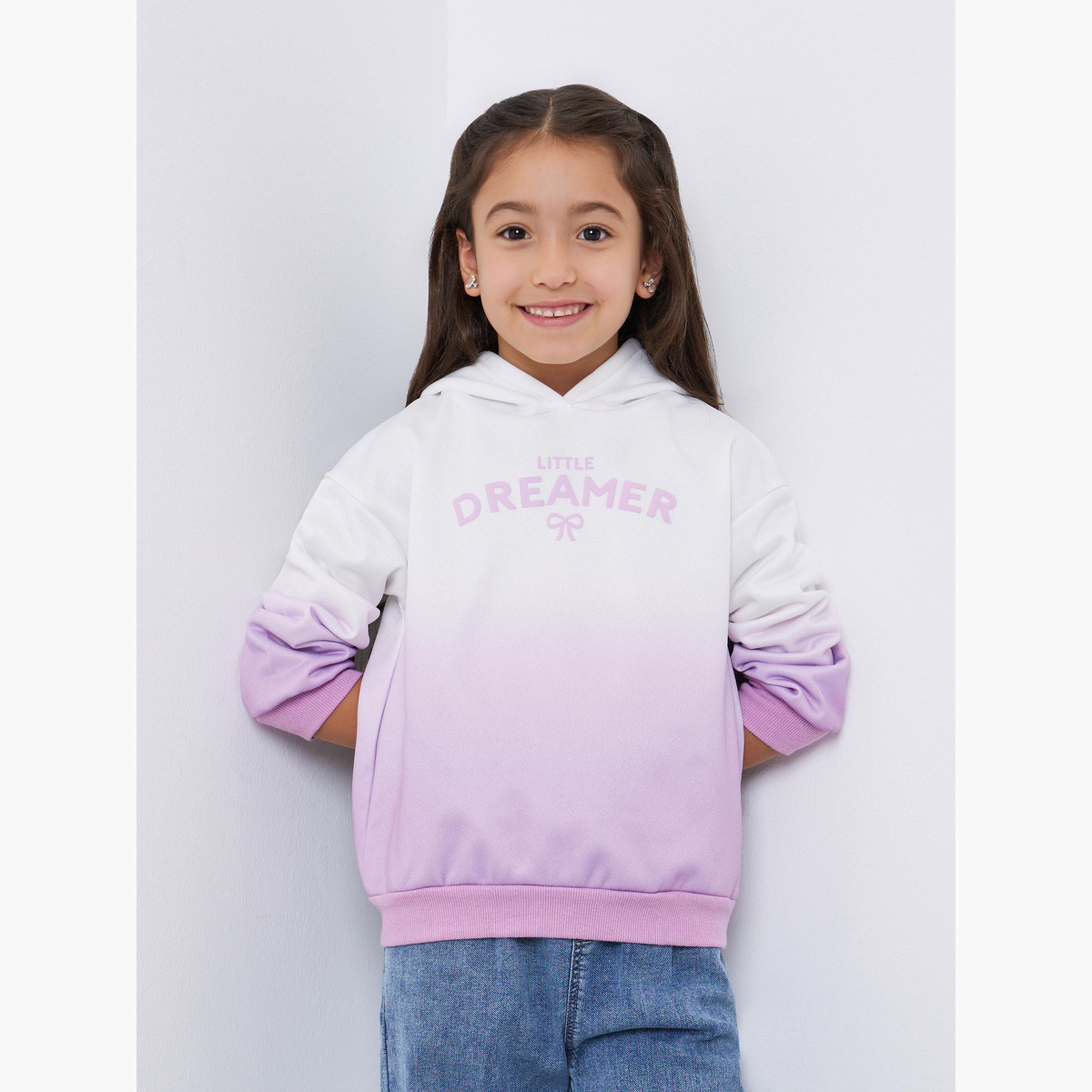 ستايلي - هودي مطبوع عليه شعار صبغ التعادل للبنات-girls-clothing-sweatshirts-image-1