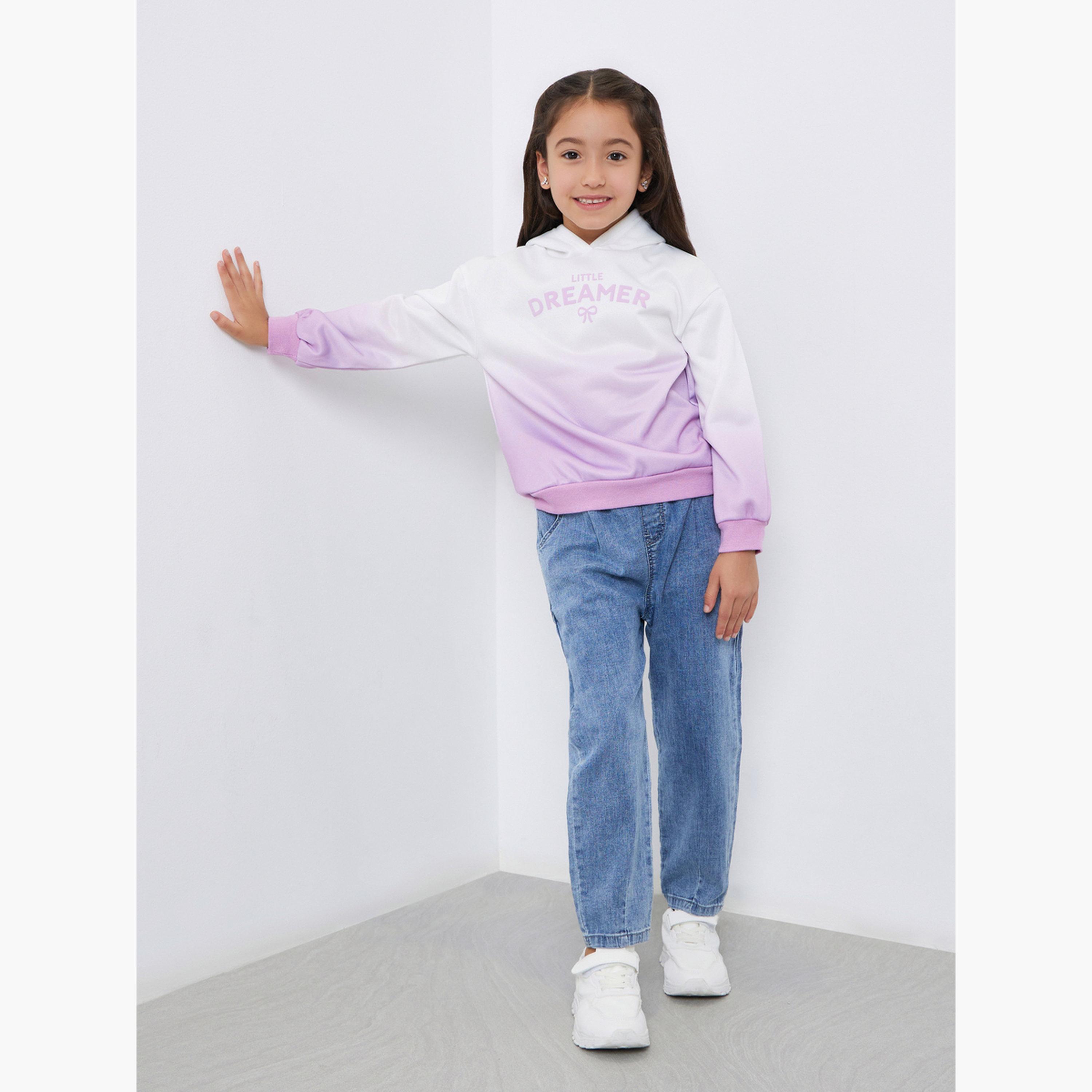 ستايلي - هودي مطبوع عليه شعار صبغ التعادل للبنات-girls-clothing-sweatshirts-image-2