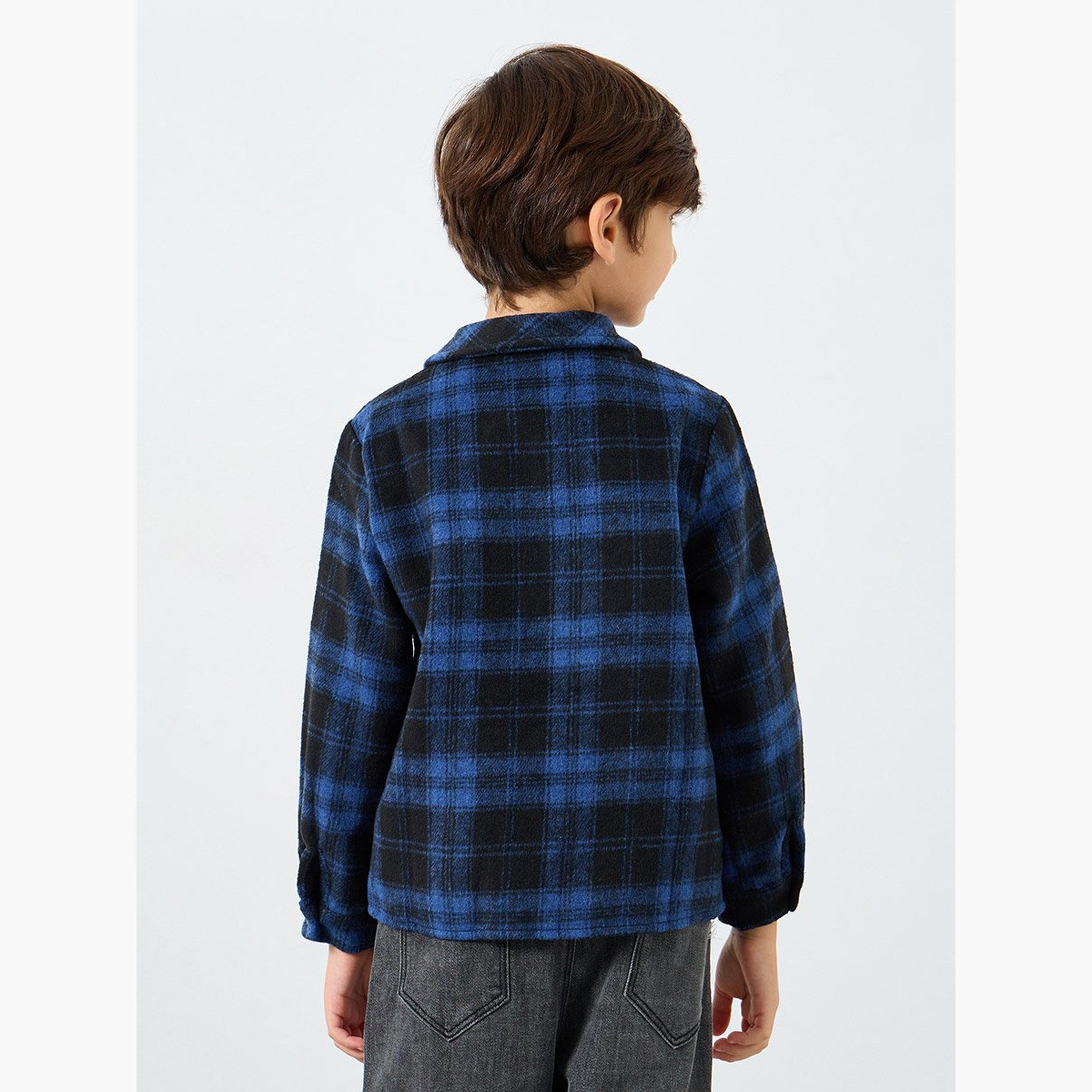 Styli Boys Blue Flannel Checkered Shirt-boys-clothing-shirts-image-5