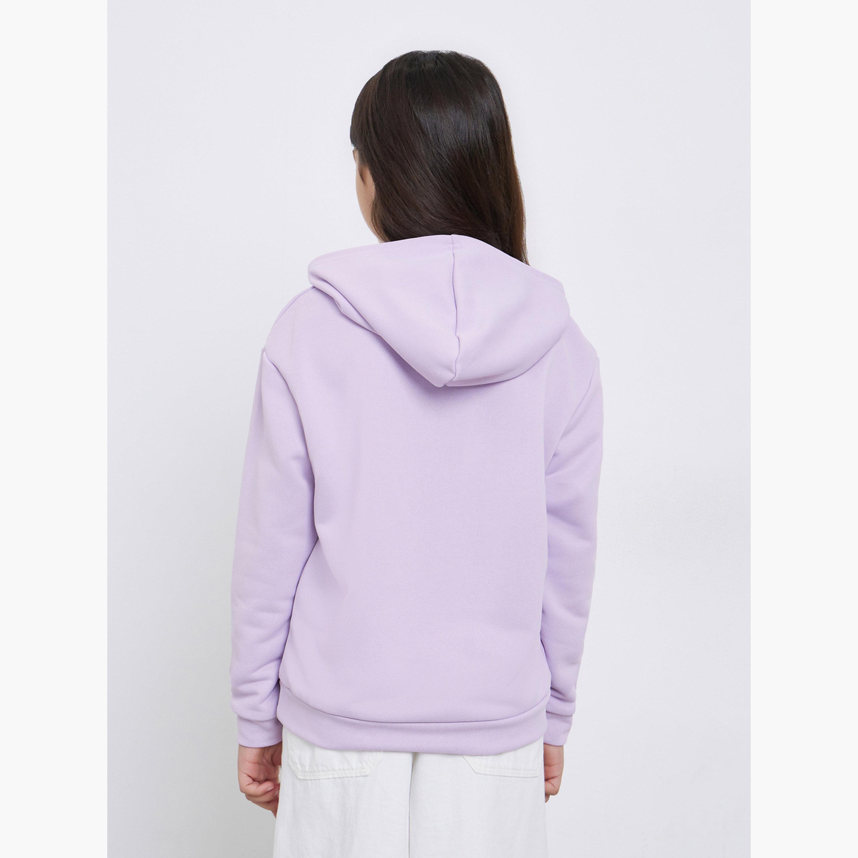 ستايلي - هودي بجيب الكنغر بطبعة خط أرجواني-girls-clothing-sweatshirts-image-4