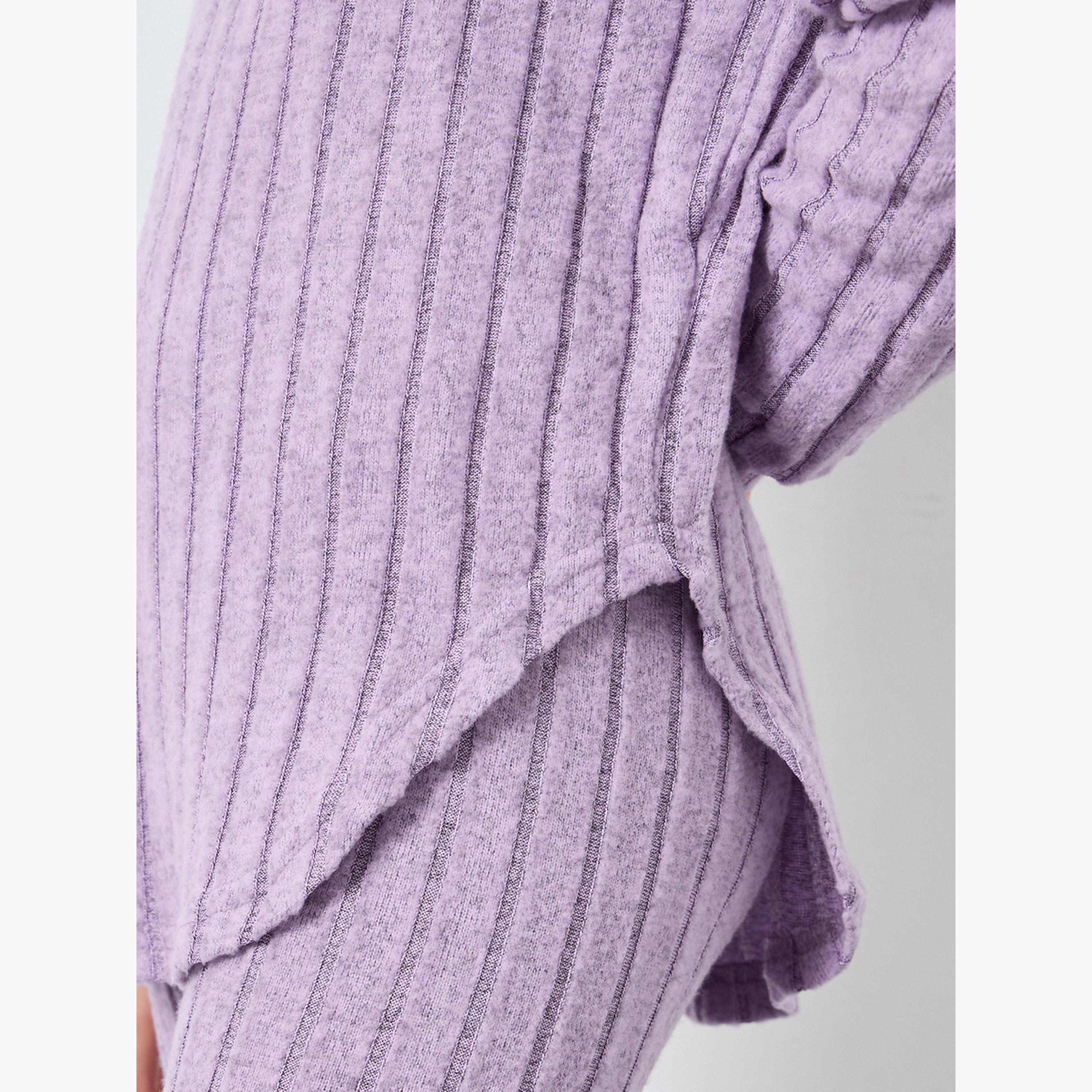ستايلي - طقم بلوزة محبوكة بغطاء رأس وبنطال ضيق للمراهقين-girls-clothing-setsandcoords-image-4