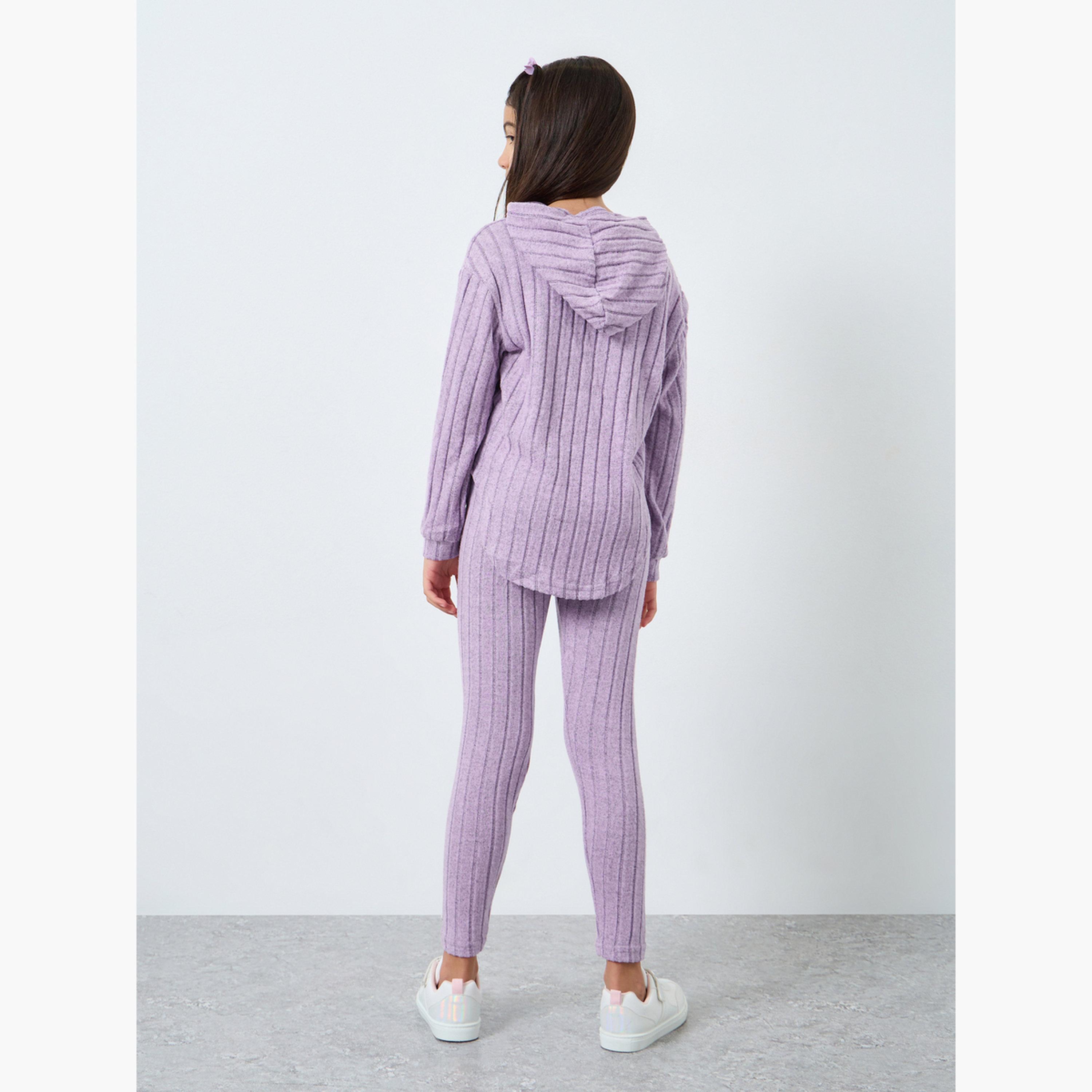ستايلي - طقم بلوزة محبوكة بغطاء رأس وبنطال ضيق للمراهقين-girls-clothing-setsandcoords-image-5