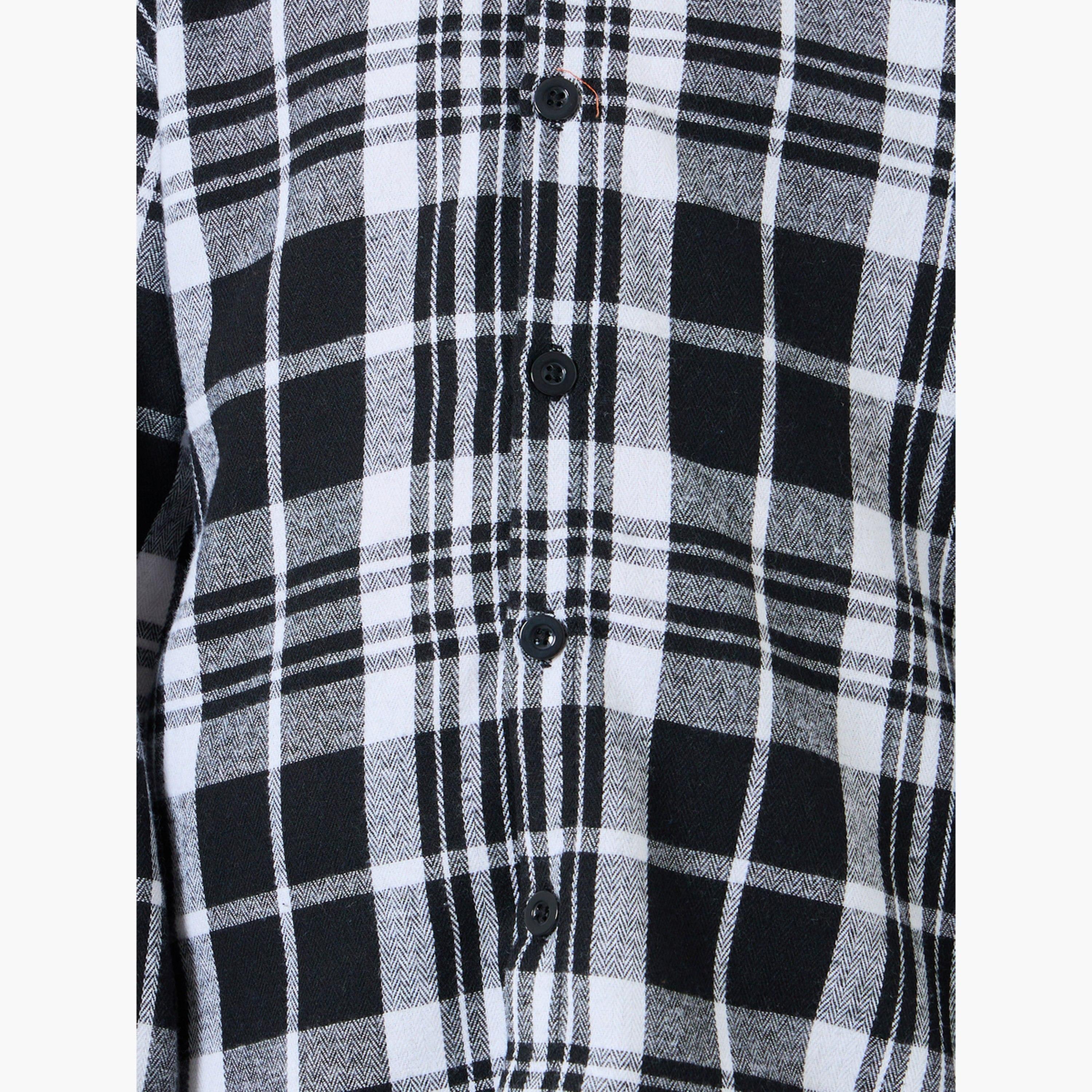 ستايلي - طقم قميص وبنطال رياضي من الفلانيل بنقشة مربعات للأولاد-boys-clothing-setsandcoords-image-3