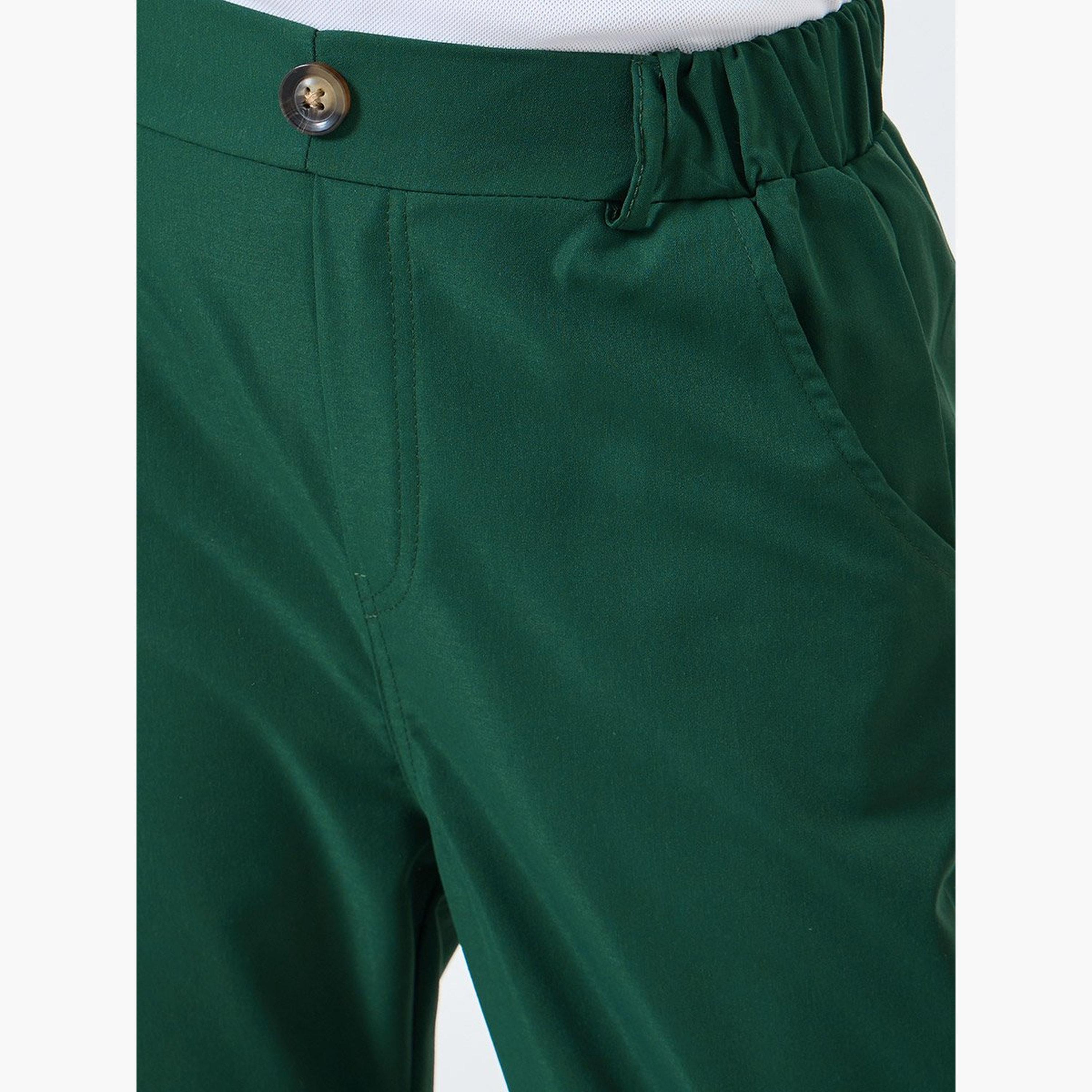 ستايلي - بنطال أخضر سادة للأولاد مع حزام خصر مطاطي-boys-clothing-bottoms-joggersandtrackpants-image-3