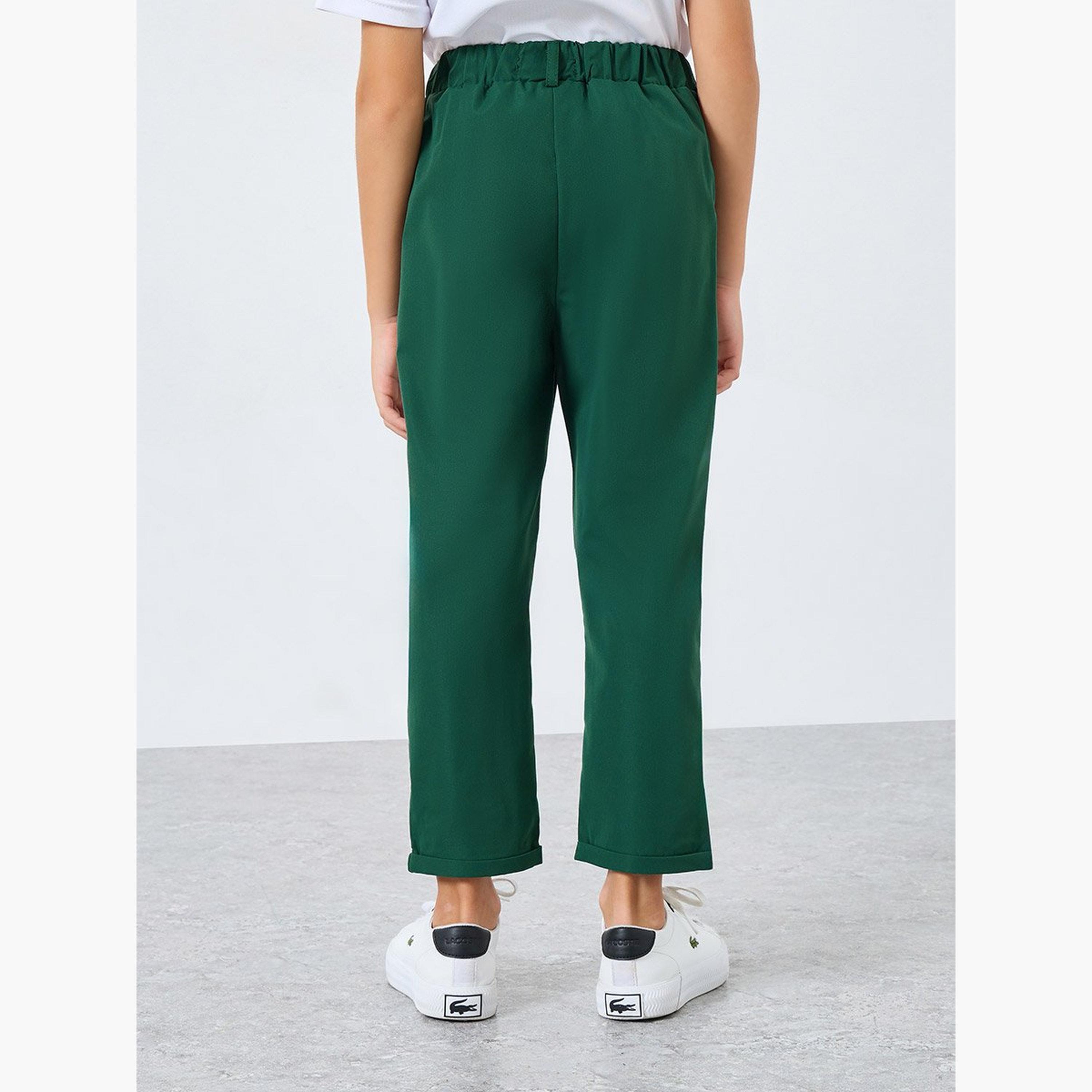 Styli Boys Green Solid Pants with Elastic Waistband-boys-clothing-bottoms-joggersandtrackpants-image-4