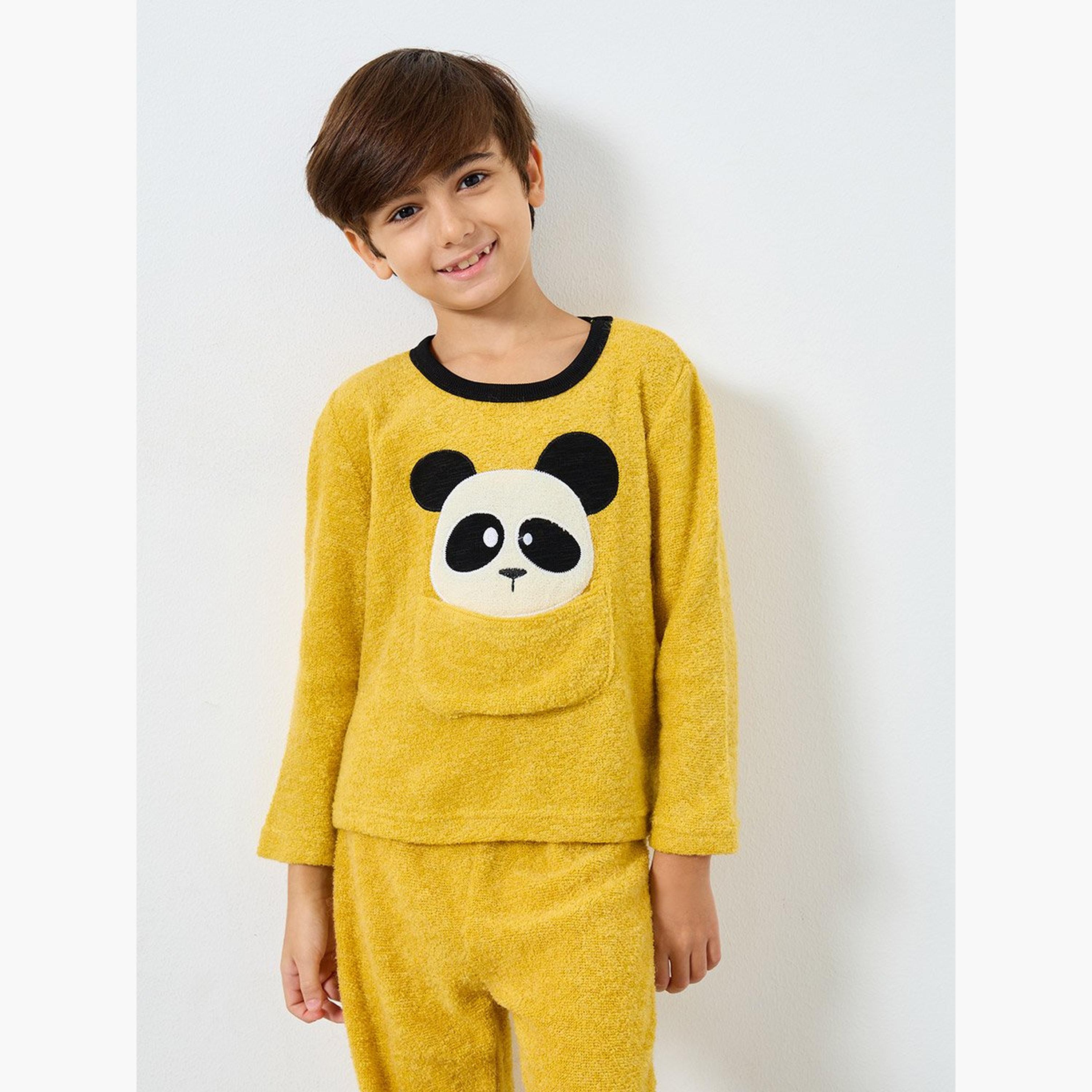 طقم من بنطال بيجاما وتيشيرت بتفاصيل جيب-boys-clothing-nightwear-image-2