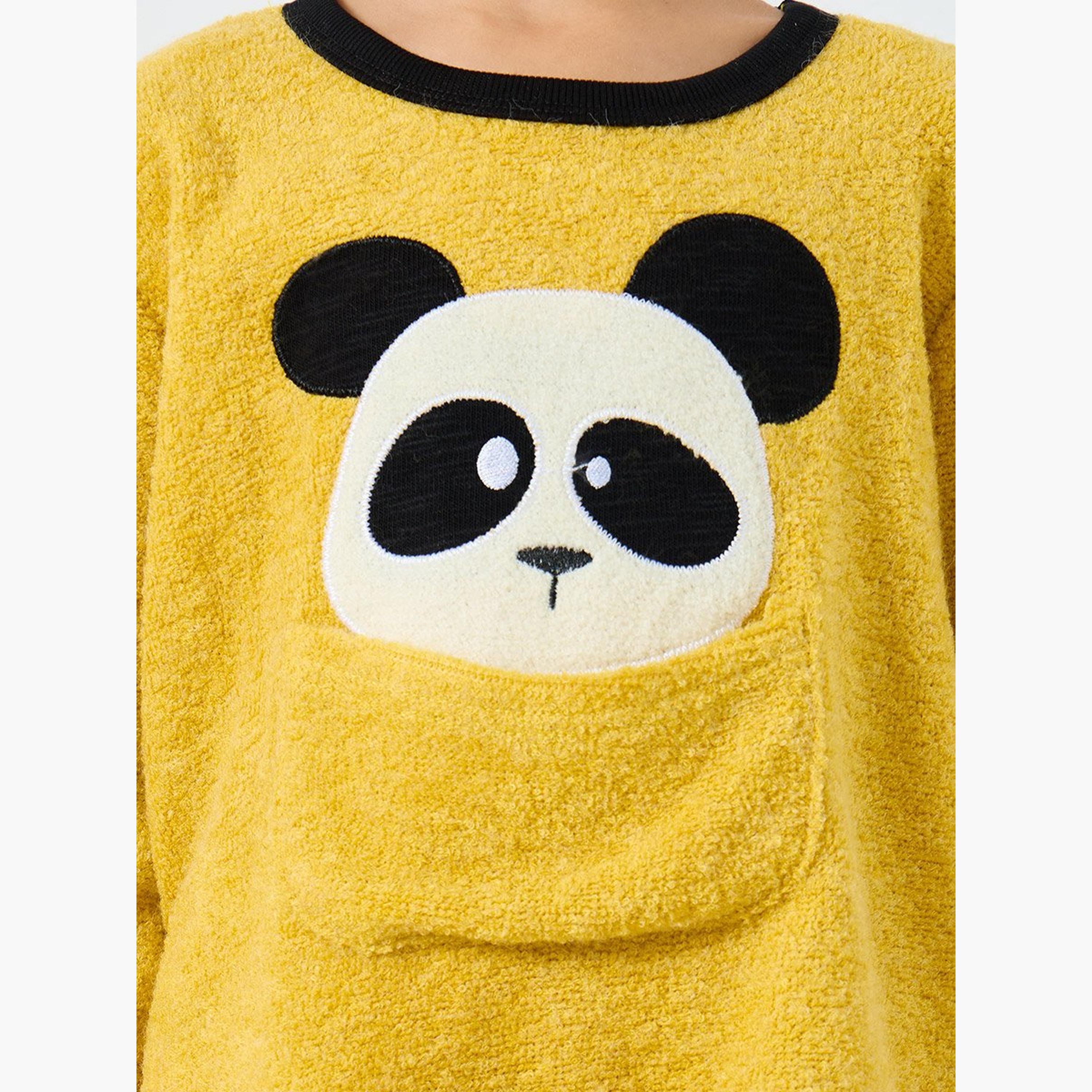 Take Two Boys Pocket Detail Polar Fleece Top and Pyjama Set-boys-clothing-nightwear-image-3