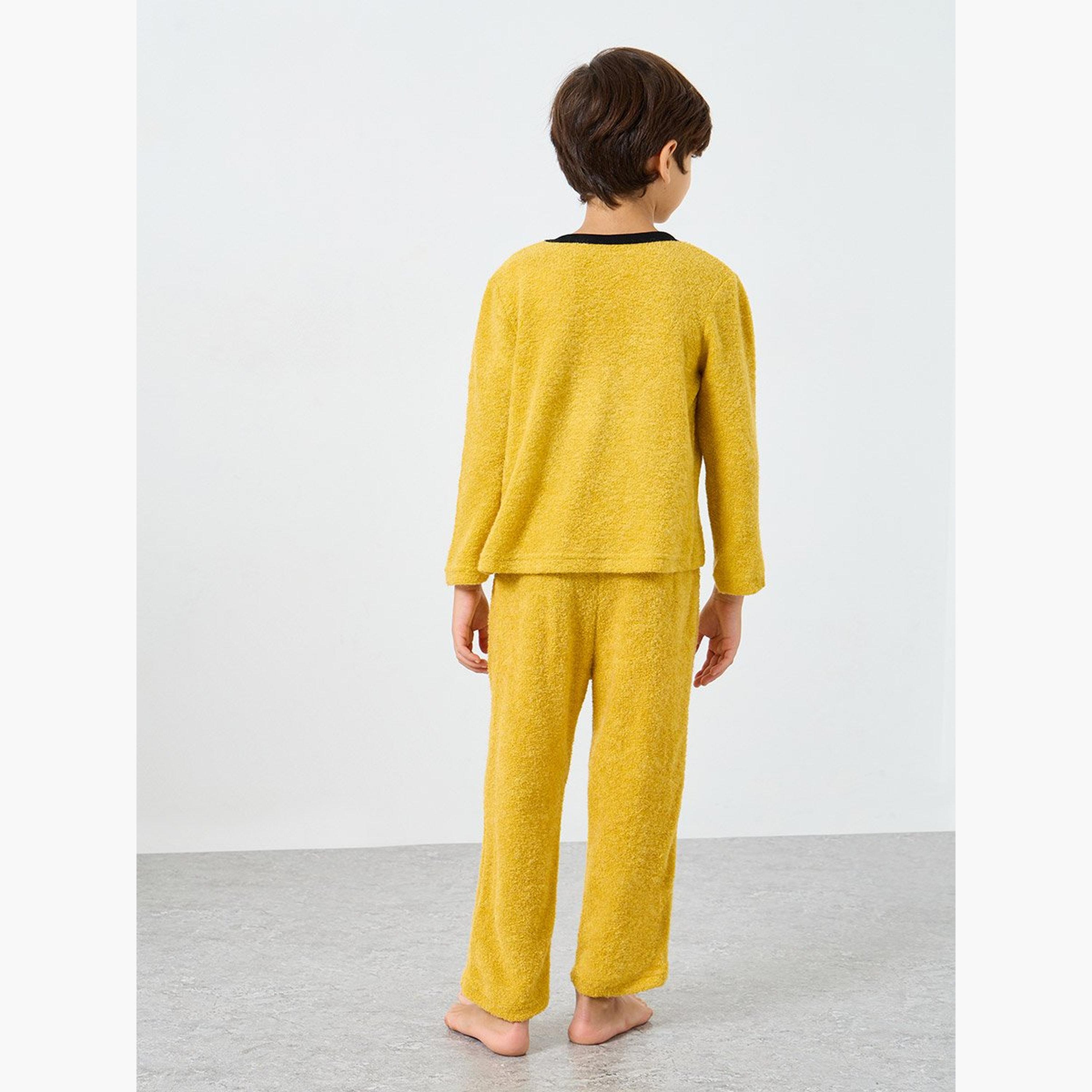 طقم من بنطال بيجاما وتيشيرت بتفاصيل جيب-boys-clothing-nightwear-image-5