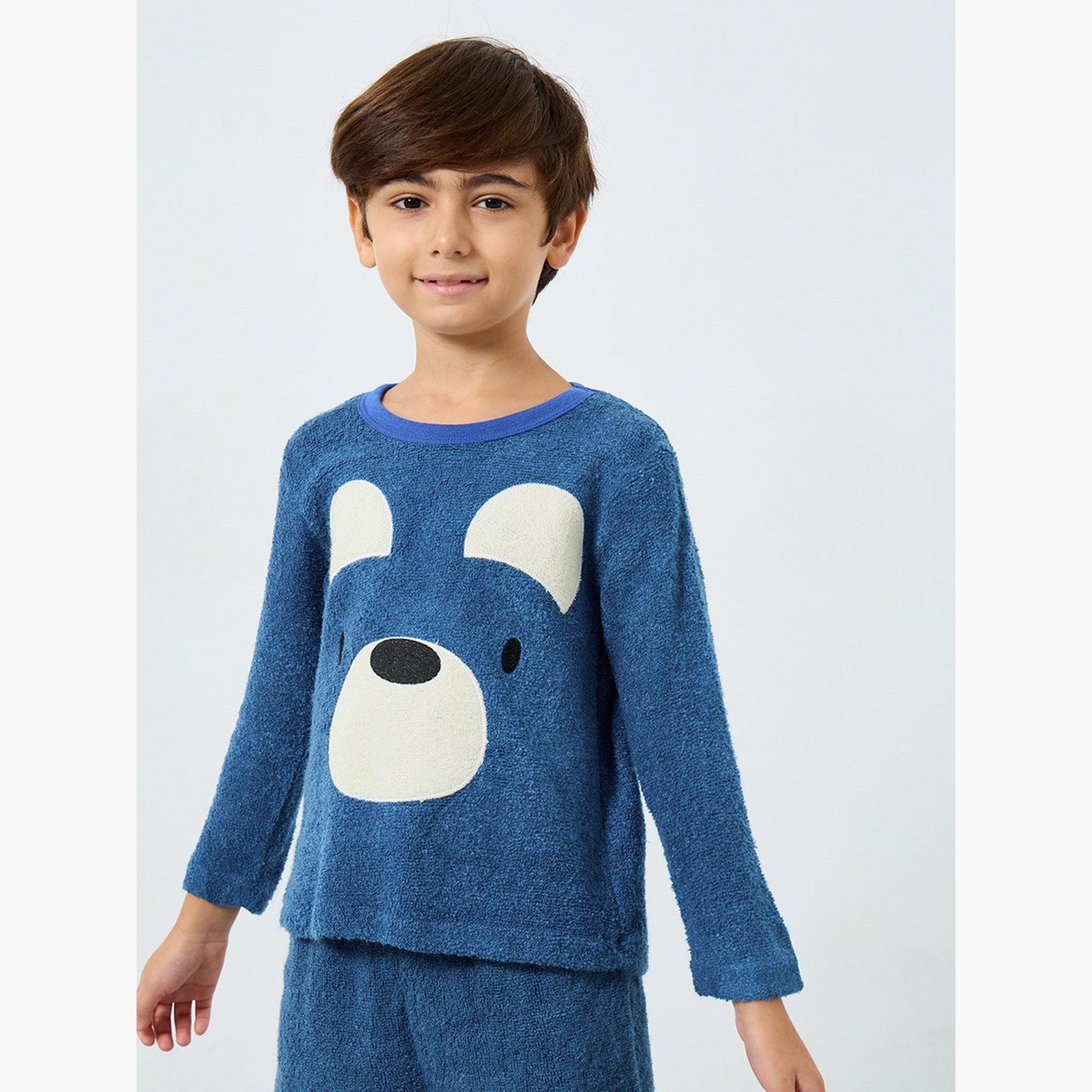 Take Two Boys Graphic Polar Fleece Top and Pyjama Set-boys-clothing-nightwear-image-3