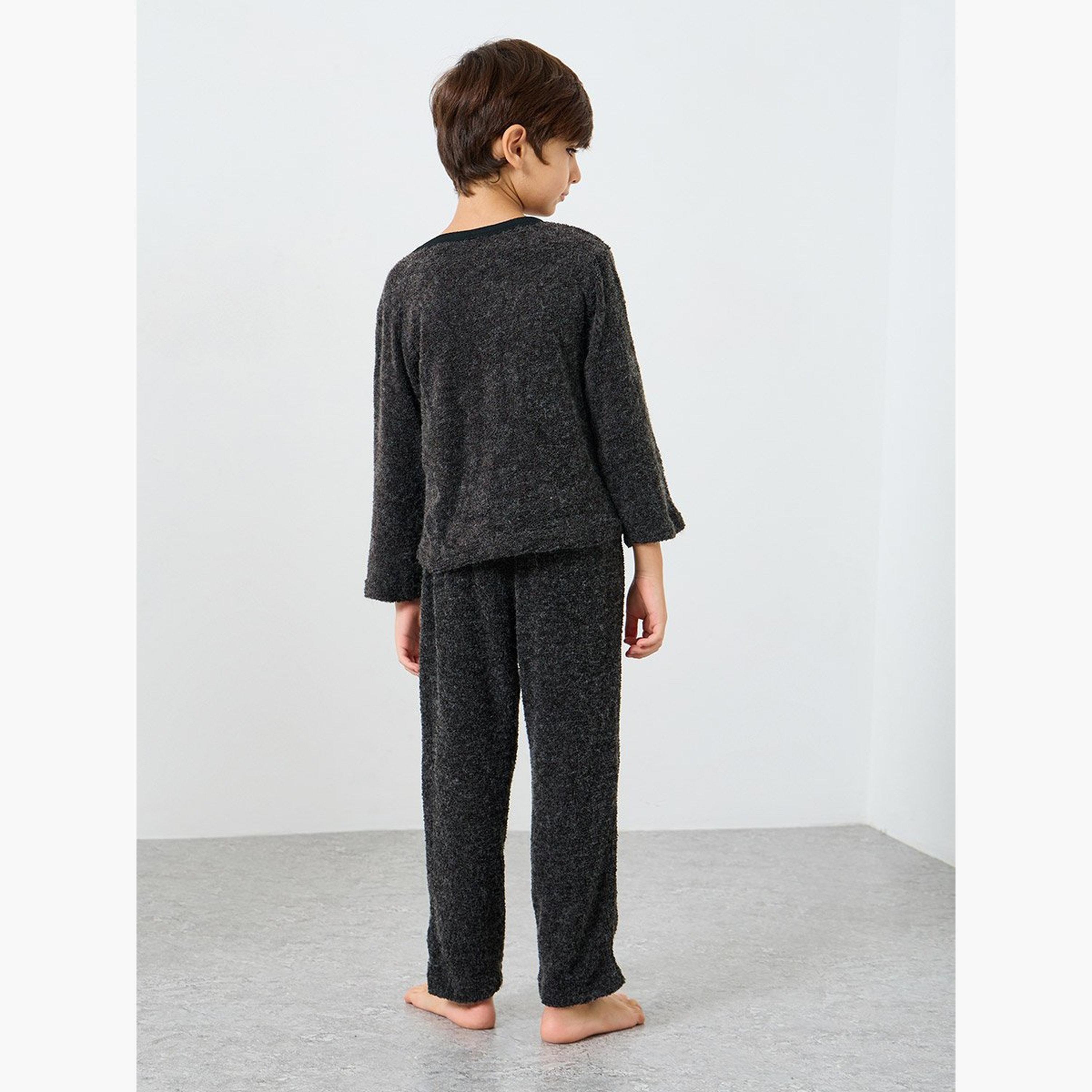 Take Two Boys Graphic Polar Fleece Top and Pyjama Set-boys-clothing-nightwear-image-6
