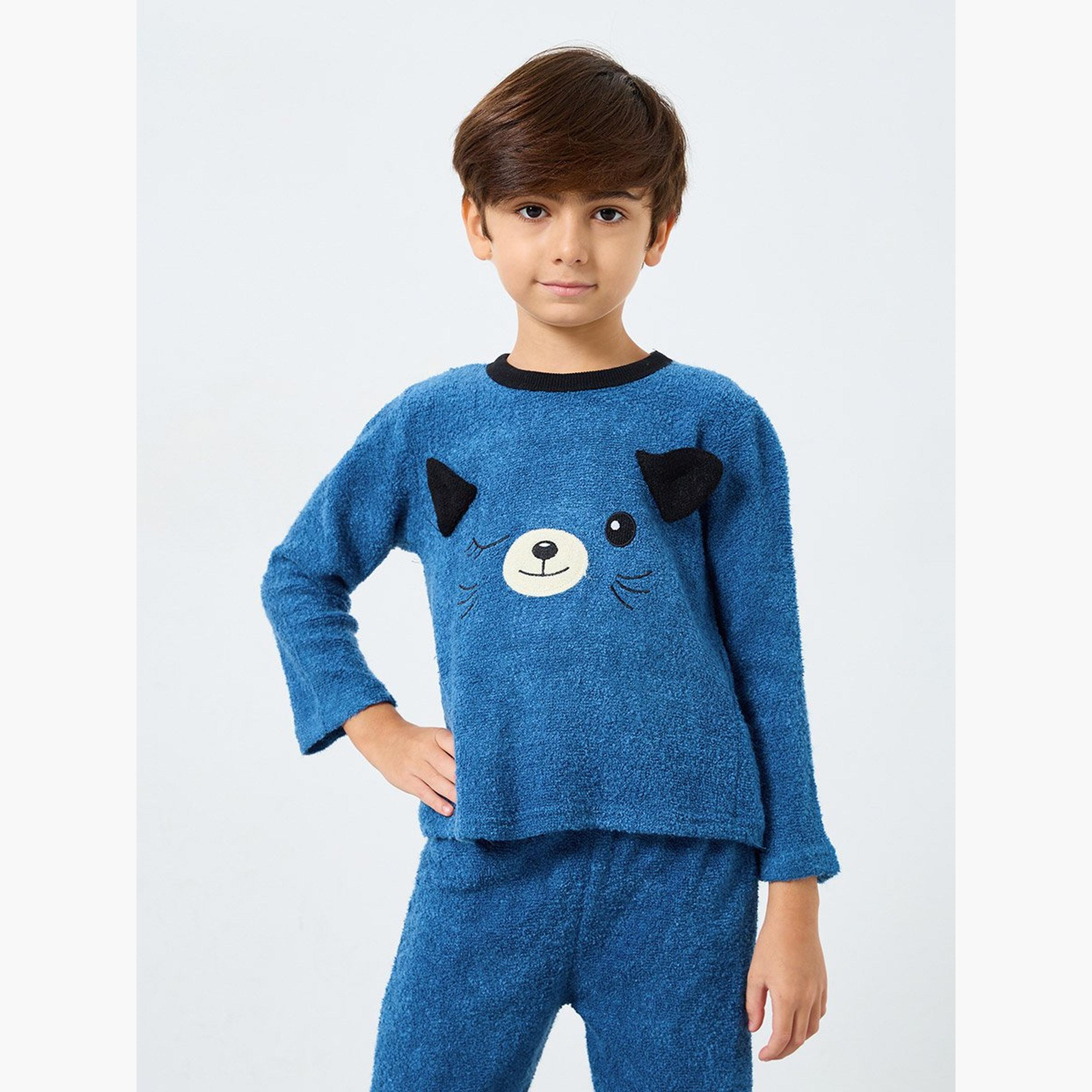 Take Two Boys Graphic Polar Fleece Top and Pyjama Set-boys-clothing-nightwear-image-2