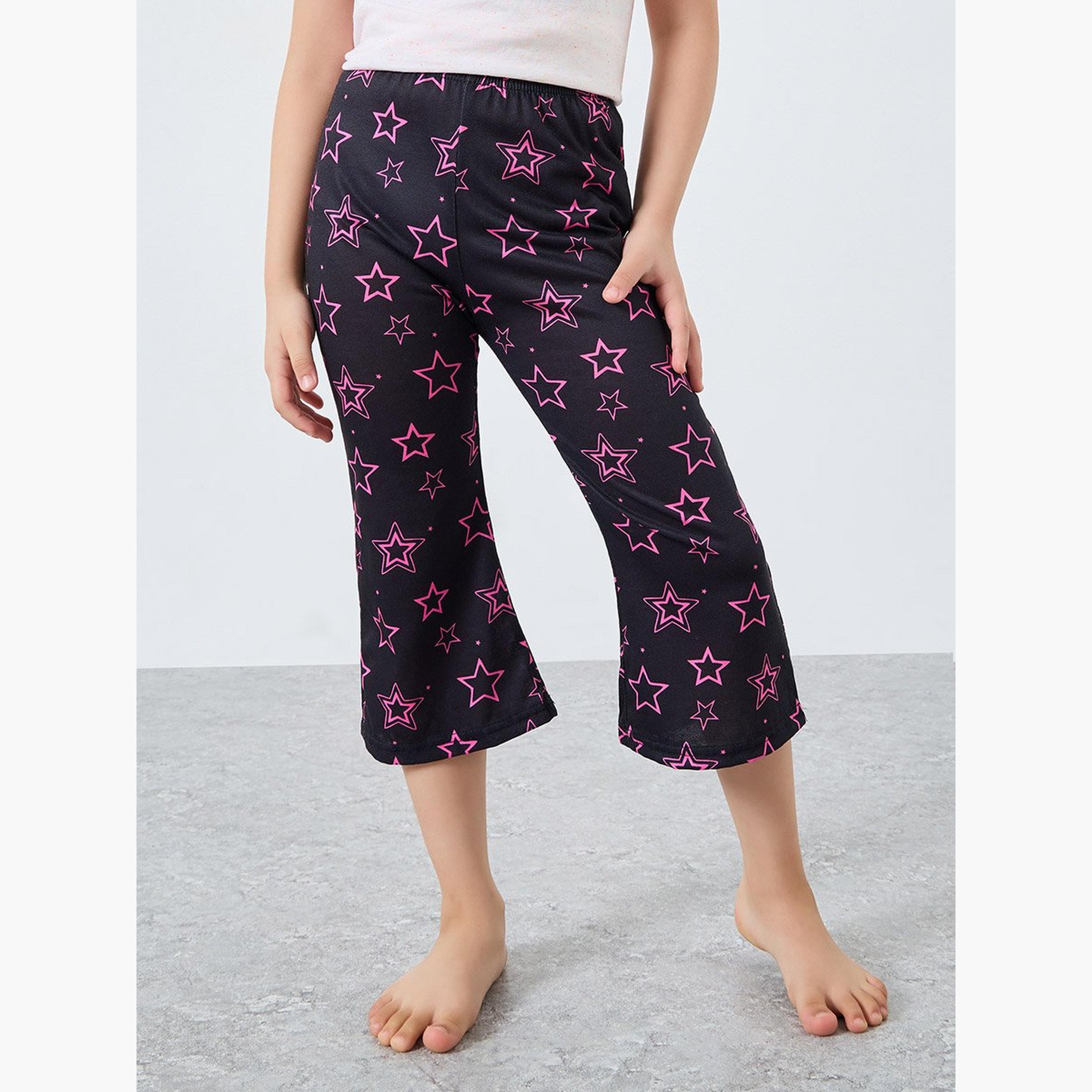 طقم من بنطال وتيشيرت بطبعة جرافيك-girls-clothing-nightwear-image-5