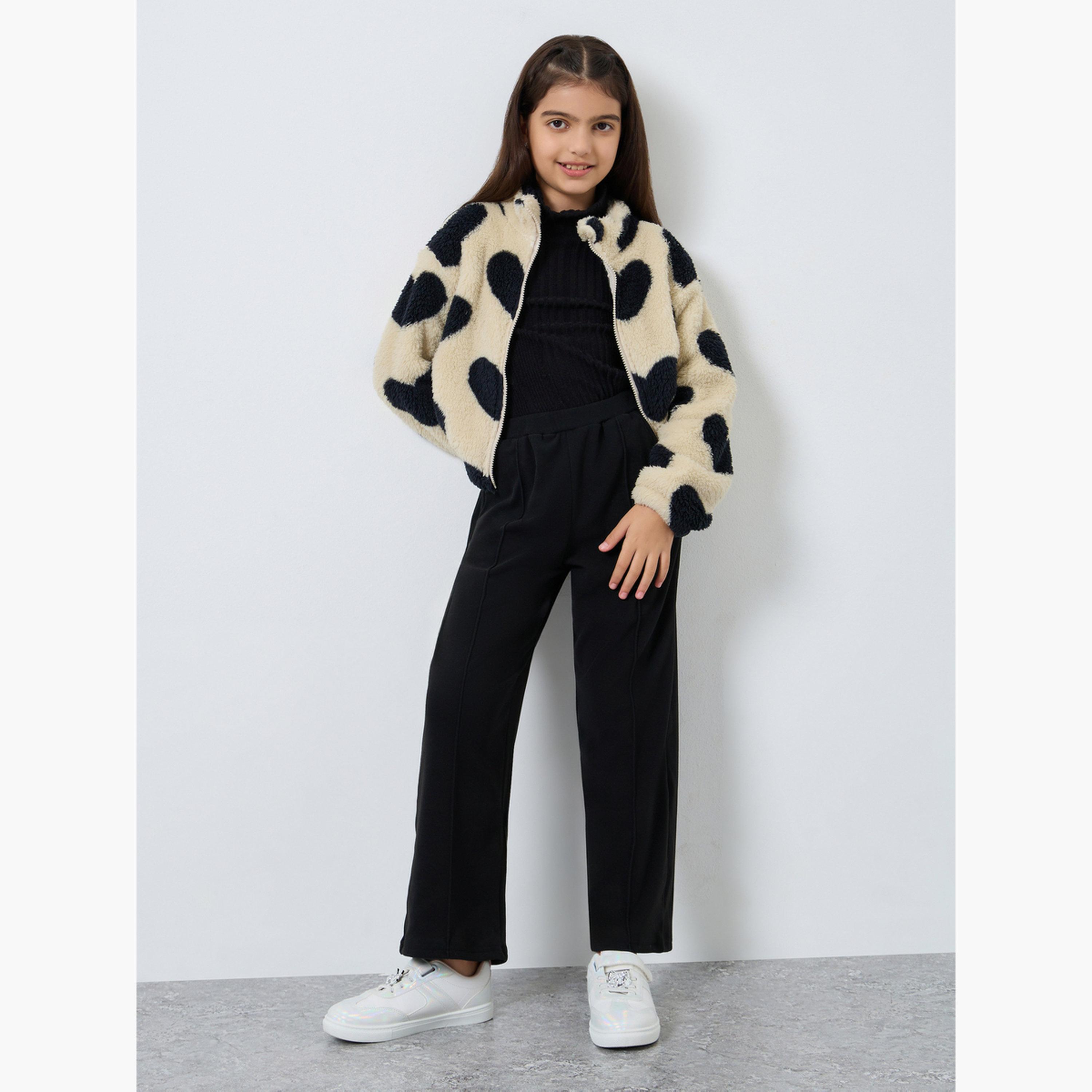ستايلي - بنطال أسود مستقيم الساق للمراهقين-girls-clothing-bottoms-trousers-image-2