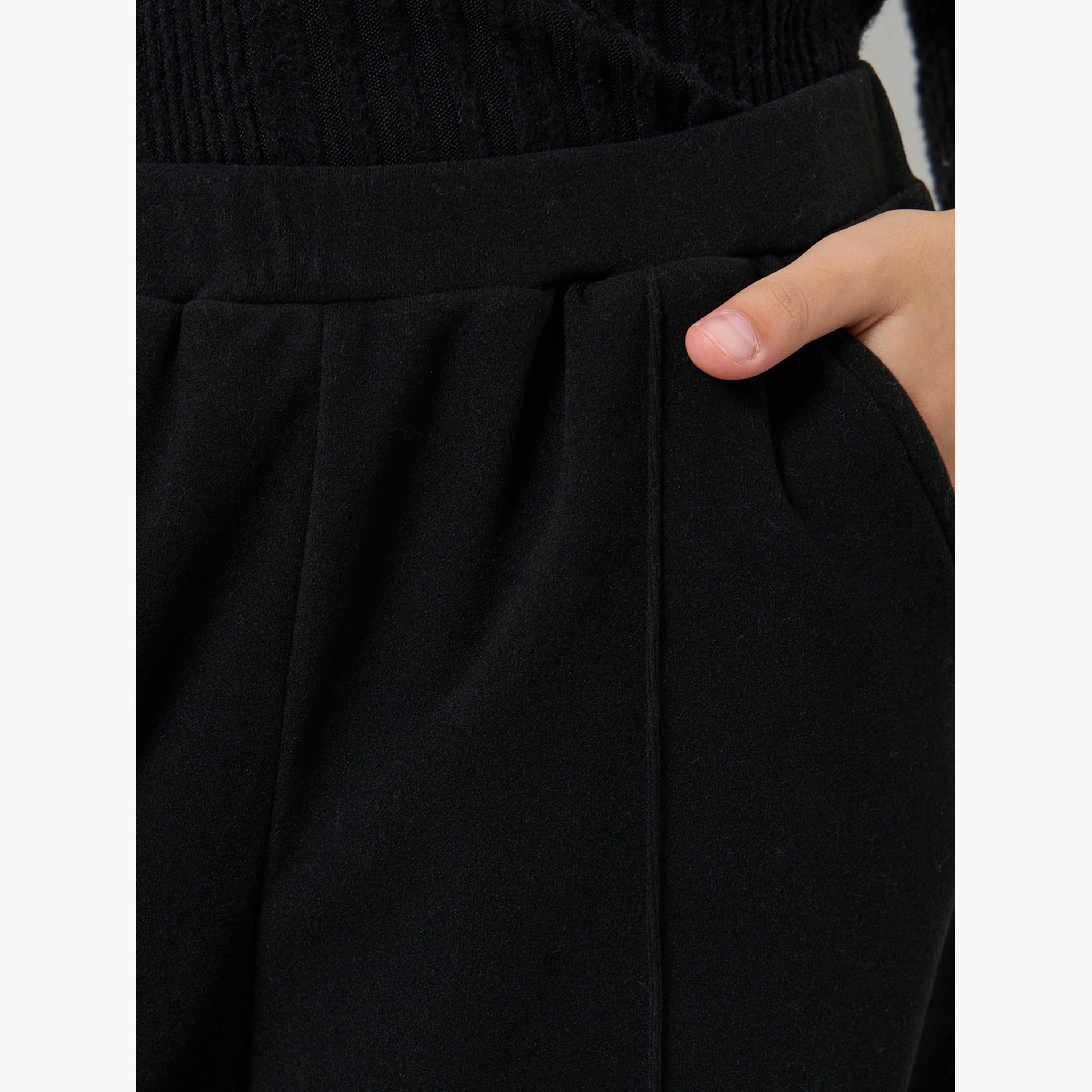 ستايلي - بنطال أسود مستقيم الساق للمراهقين-girls-clothing-bottoms-trousers-image-4