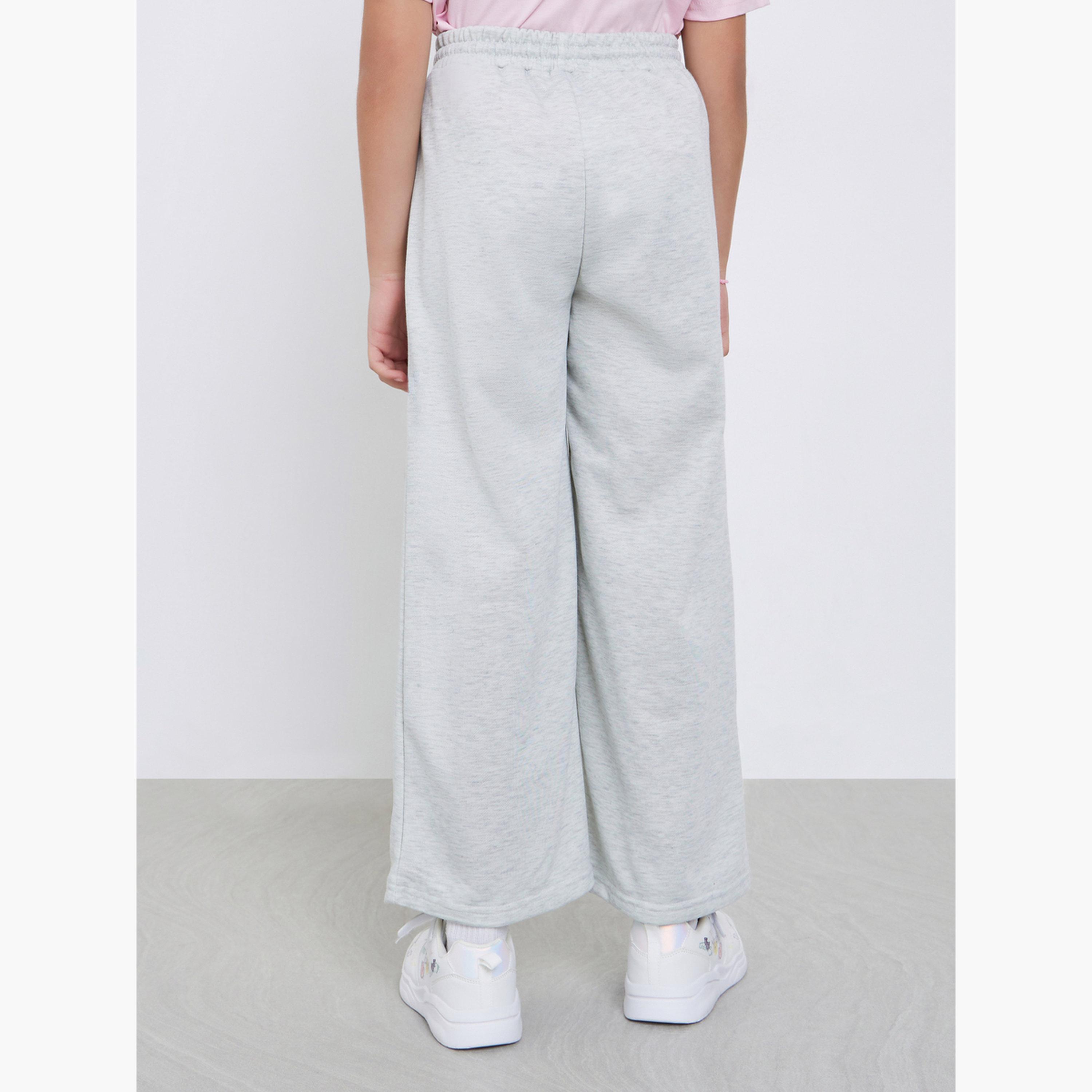 Styli Teens Grey Solid Pocket Details Wide Leg Joggers-girls-clothing-bottoms-joggersandtrackpants-image-3