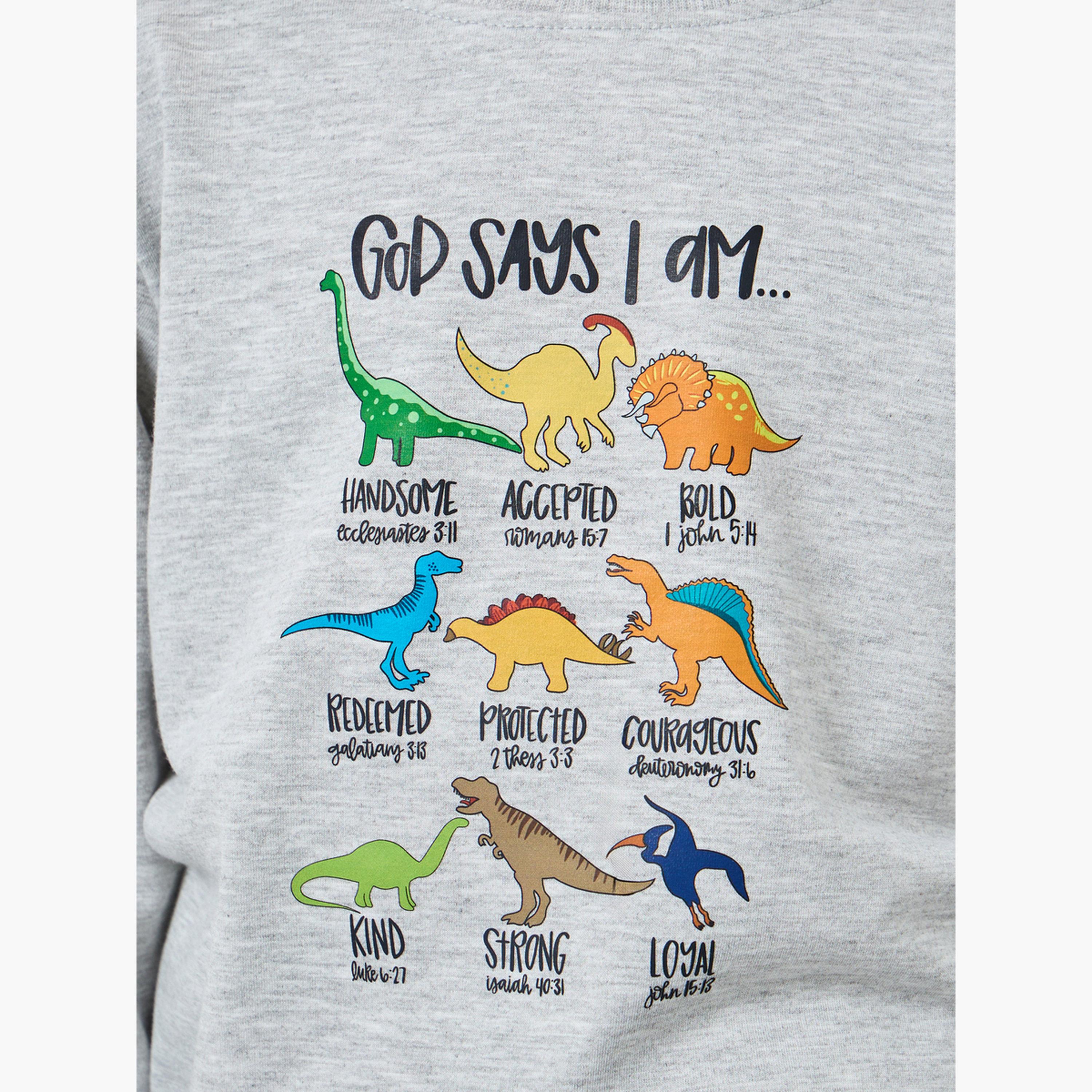 Styli Dinosaur Print Round Neck Long Sleeves Boy's Sweatshirt-boys-clothing-winterwear-sweatshirts-image-4
