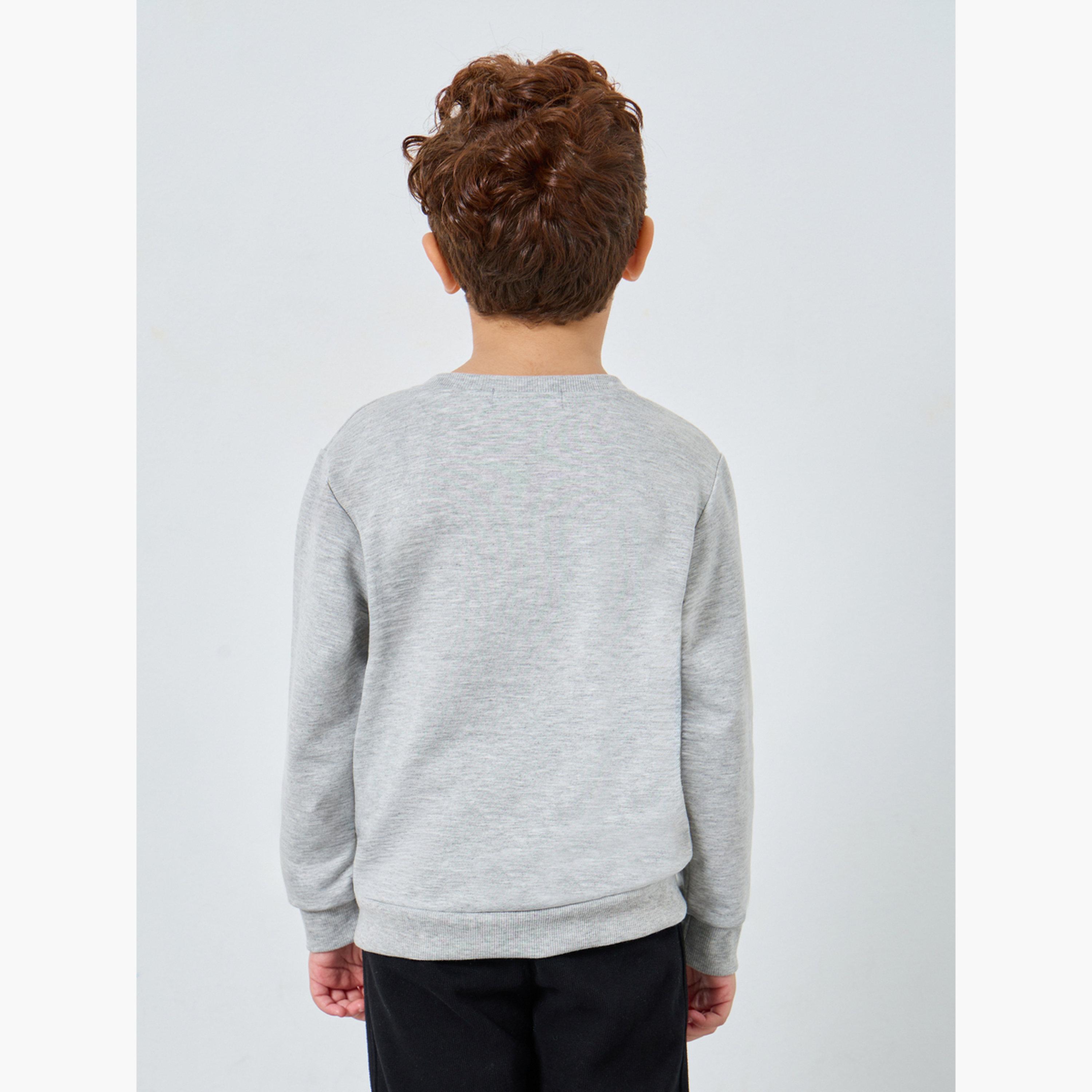 Styli Dinosaur Print Round Neck Long Sleeves Boy's Sweatshirt-boys-clothing-winterwear-sweatshirts-image-5