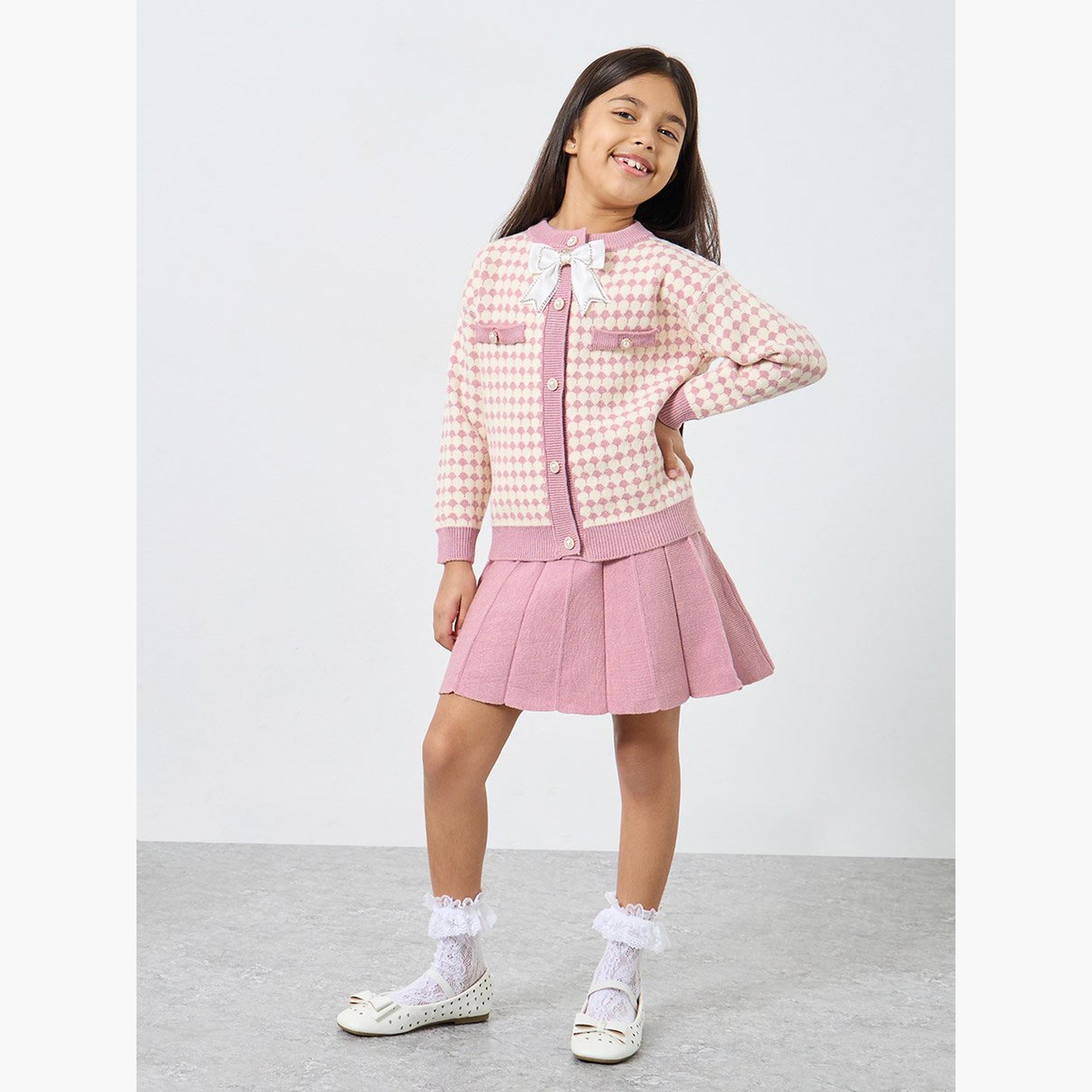 مجموعة من بلوزة وكارديجان بتفاصيل محبوكة-girls-clothing-setsandcoords-image-1