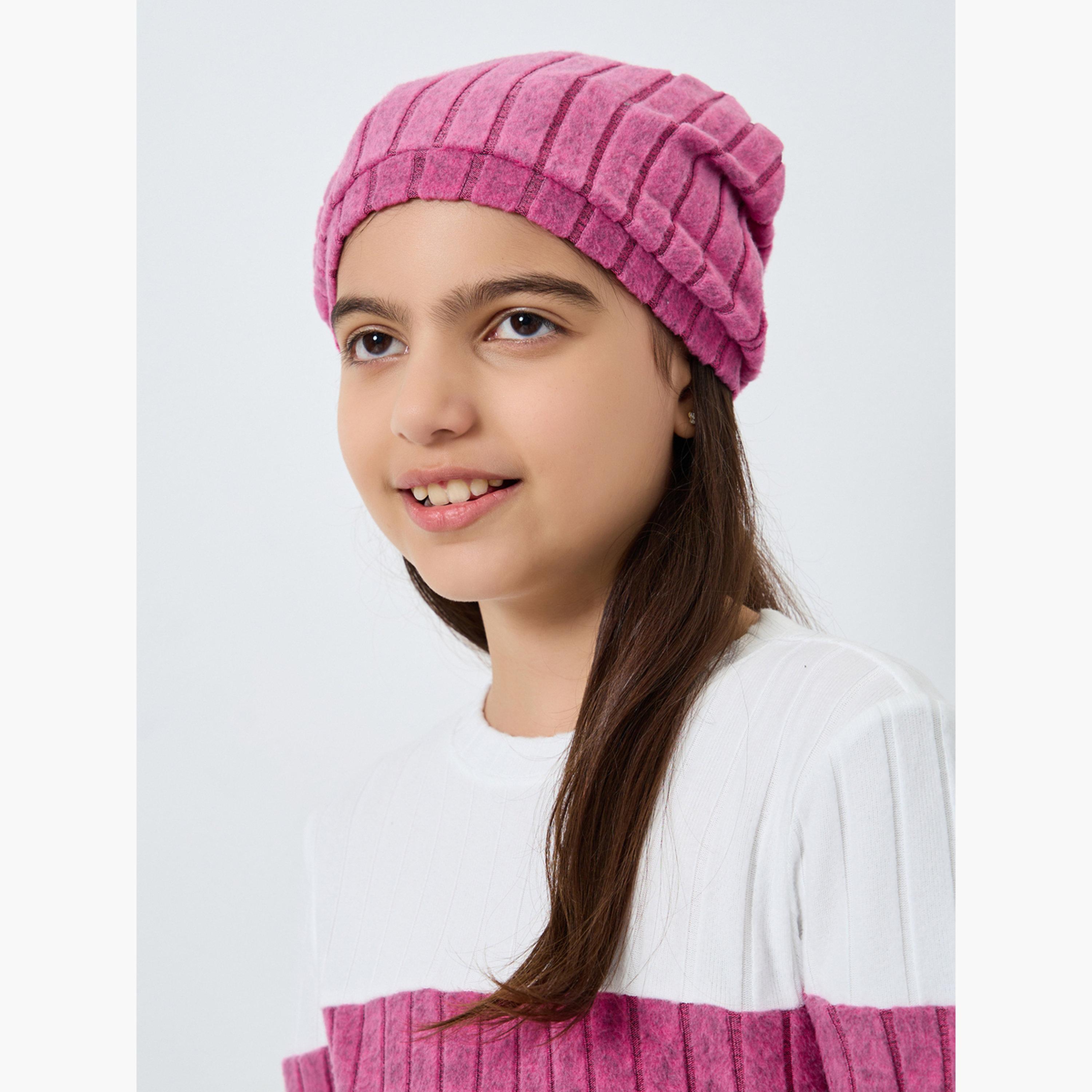 ستايلي - طقم فستان محبوك مسطح ملون للمراهقين مع قبعة صغيرة-girls-clothing-dressesandjumpsuits-image-4