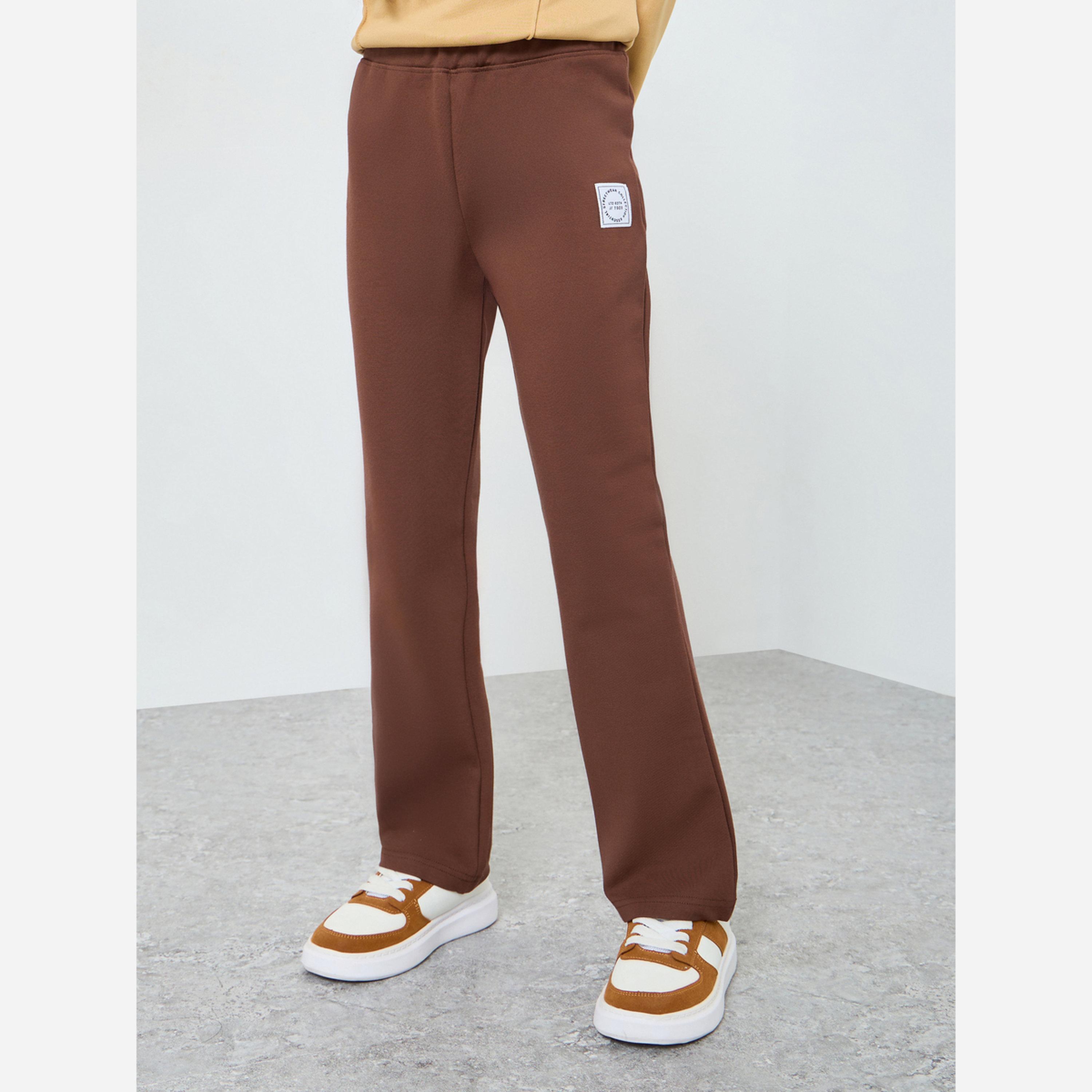 ستايلي - فيزون بخصر مطاطي طبعة شعار لون رمادي-girls-clothing-bottoms-leggings-image-1