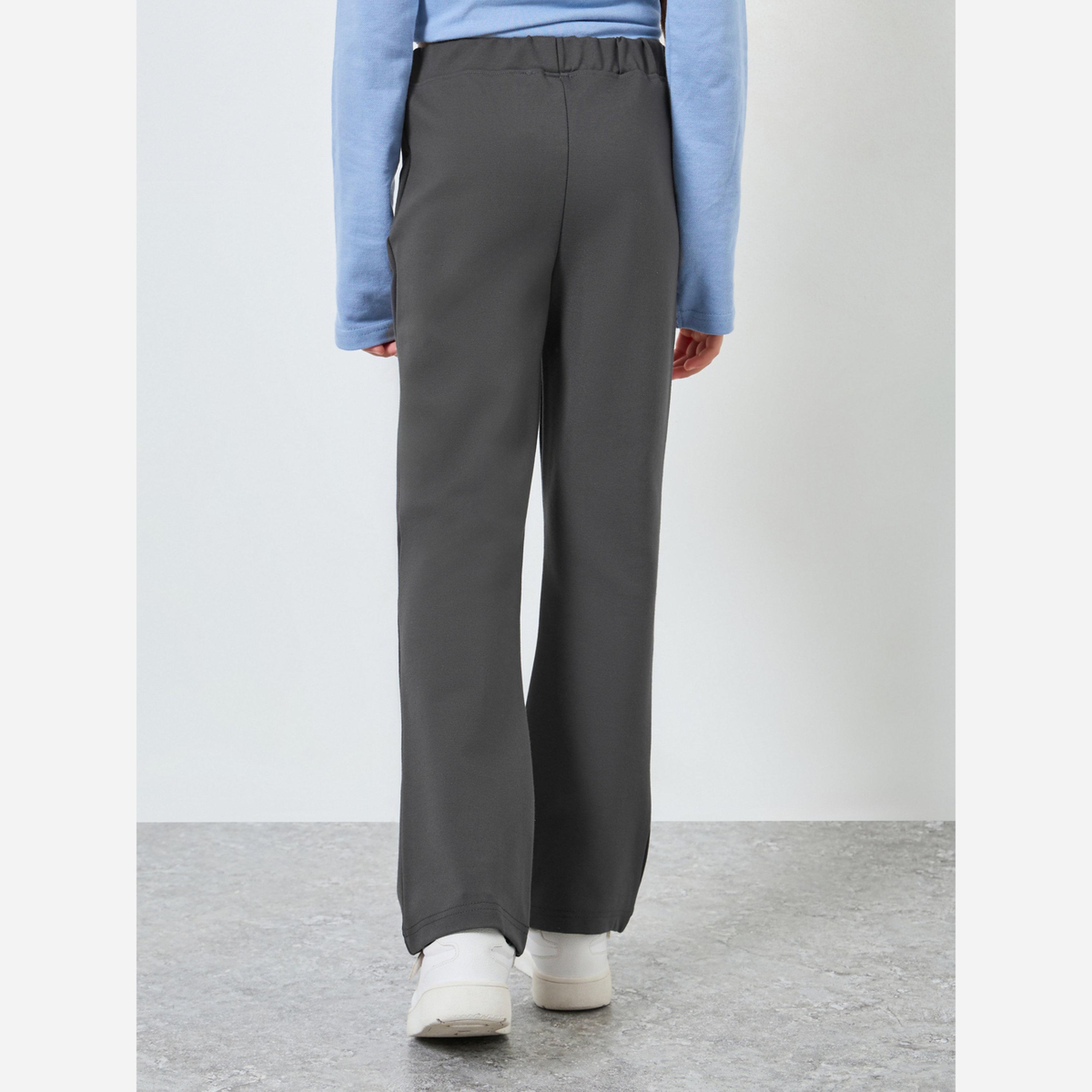 ستايلي - ليقنز/ فيزون بخصر مطاطيلون بني طبعة بشعار-girls-clothing-bottoms-leggings-image-3