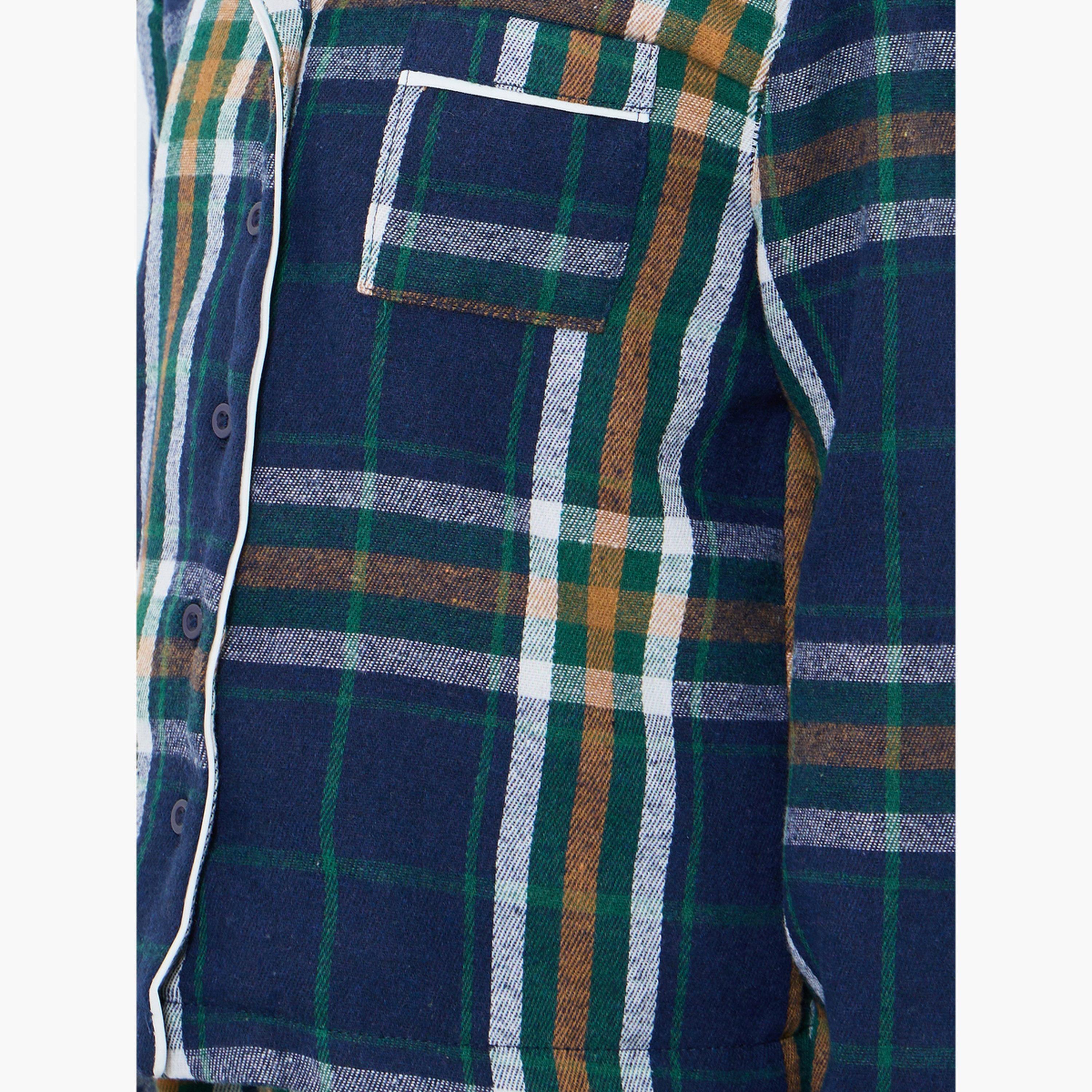 ستايلي - بيجاما عائلية - بيجاما قميص منقوش بأزرار للأطفال-boys-clothing-nightwear-image-5